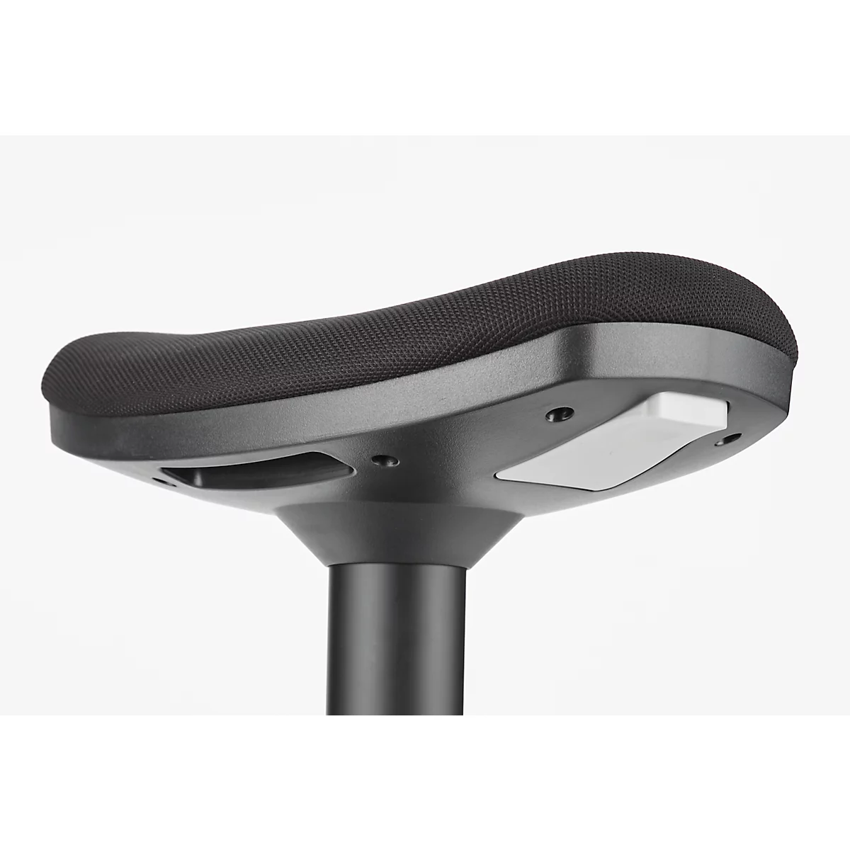 Assis-debout, réglable en hauteur, jusqu'à 120 kg, revêtement tissu, Ø 360 x P 220 x H 560-810 mm, noir/argenté