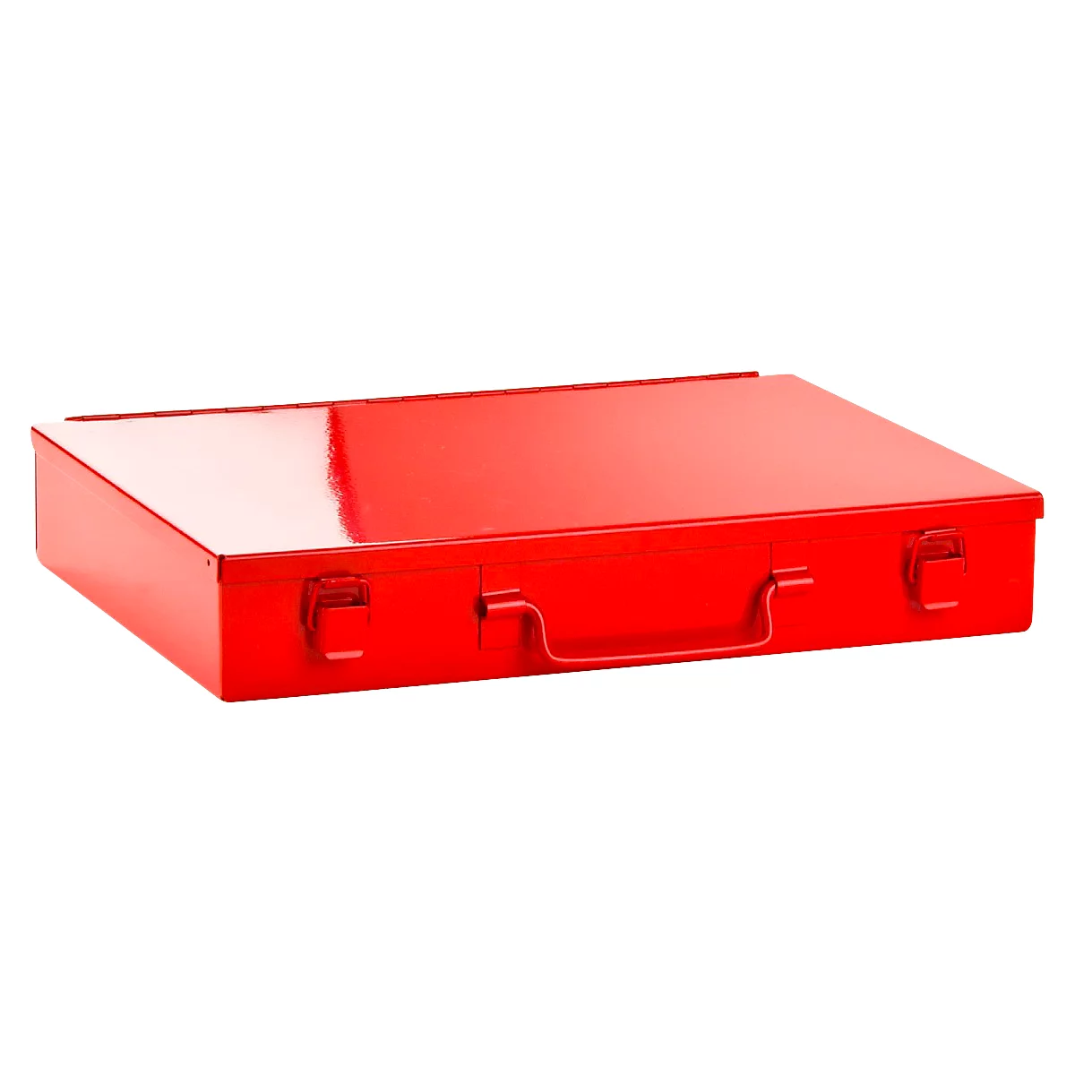 Assortimentkoffer ADB, leeg, zonder vakken, afsluitbaar, met handvat, B 335 x D 230 x H 50 mm, staal &amp; ABS kunststof, verkeersrood RAL 3020