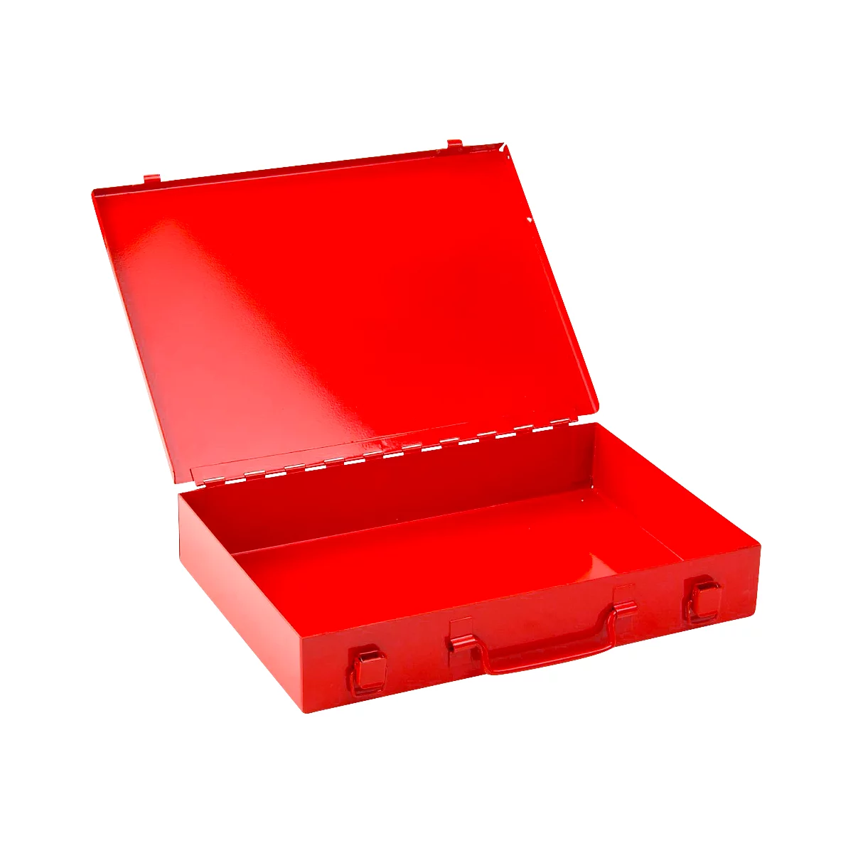 Assortimentkoffer ADB, leeg, zonder vakken, afsluitbaar, met handvat, B 335 x D 230 x H 50 mm, staal &amp; ABS kunststof, verkeersrood RAL 3020