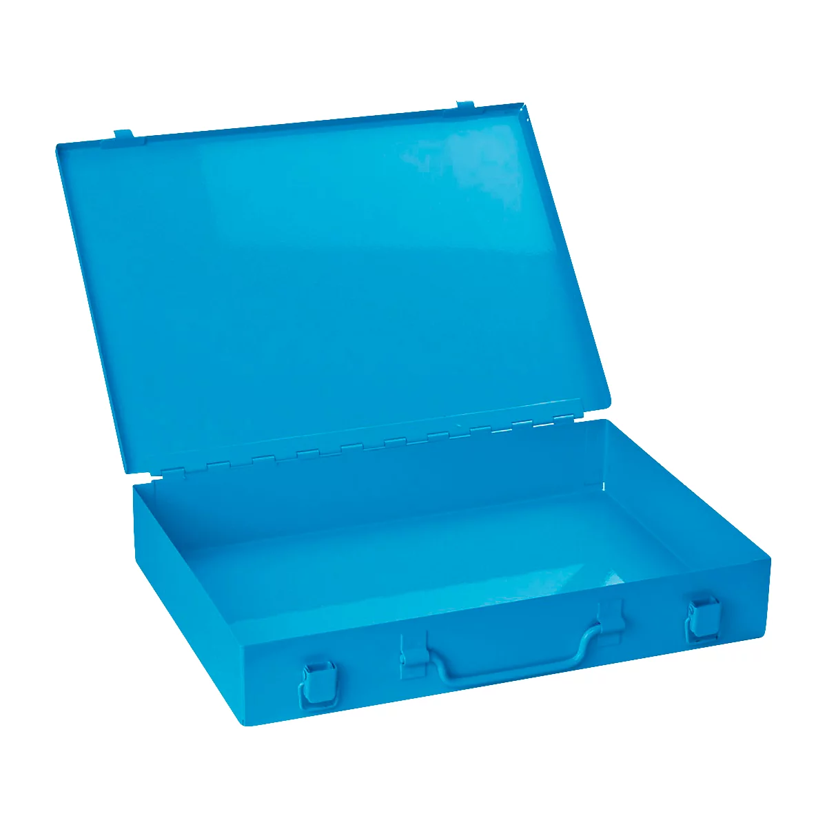 Assortimentskoffer ADB, leeg, zonder tussenschotten, afsluitbaar, met handvat, B 335 x D 230 x H 50 mm, staal &amp; ABS kunststof, hemelsblauw RAL 5012