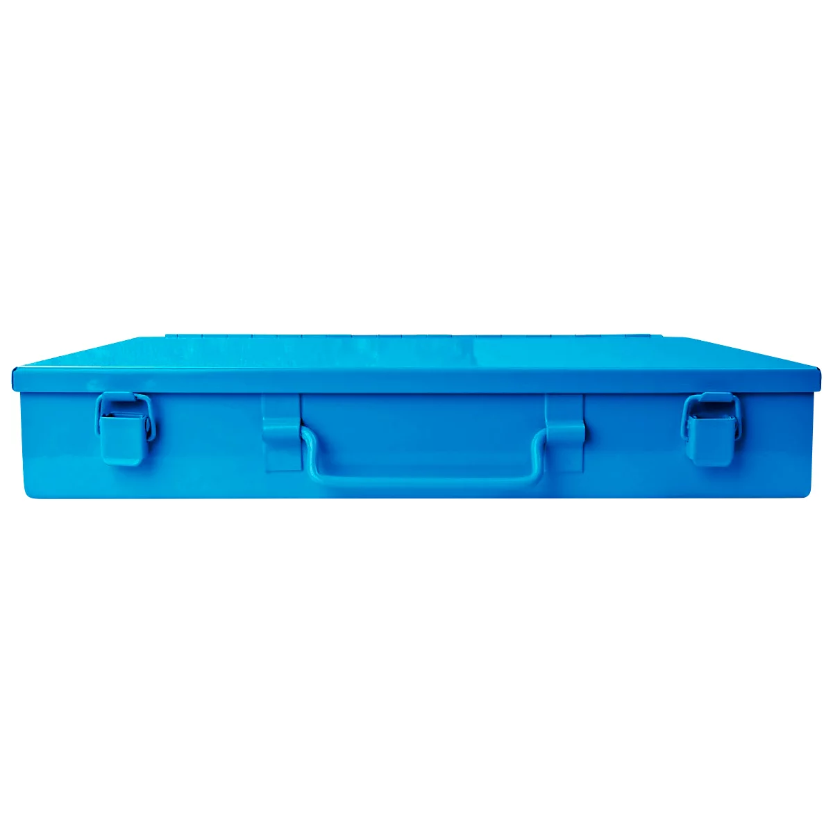 Assortimentskoffer ADB, leeg, zonder tussenschotten, afsluitbaar, met handvat, B 335 x D 230 x H 50 mm, staal &amp; ABS kunststof, hemelsblauw RAL 5012