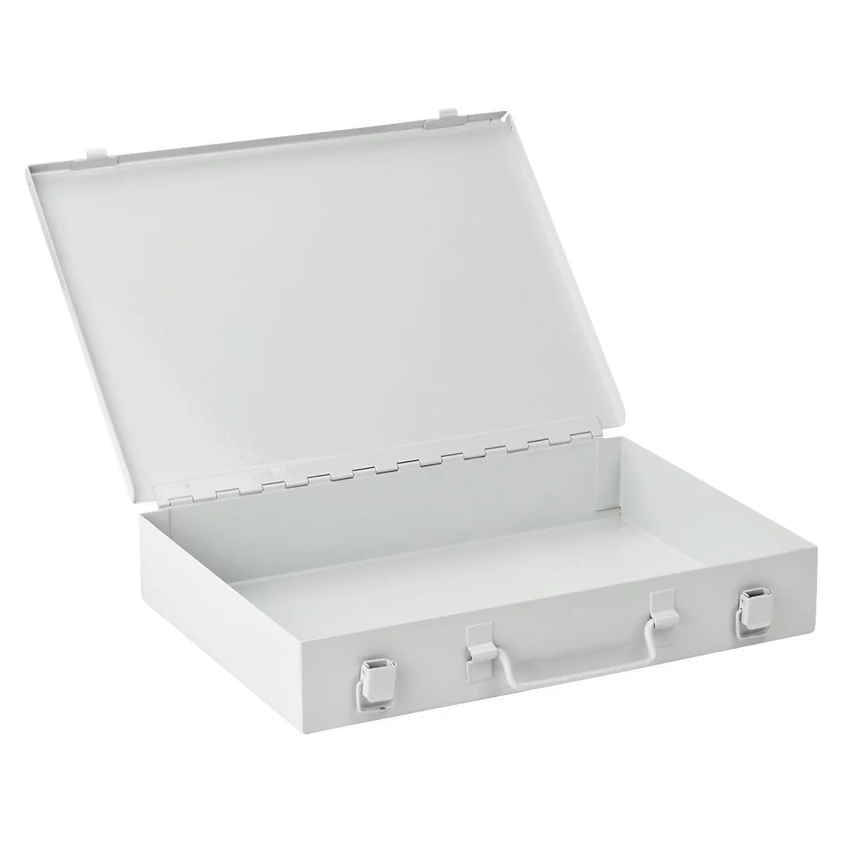 Assortimentskoffer ADB, leeg, zonder tussenschotten, afsluitbaar, met handvat, B 335 x D 230 x H 50 mm, staal &amp; ABS kunststof, lichtgrijs RAL 7035