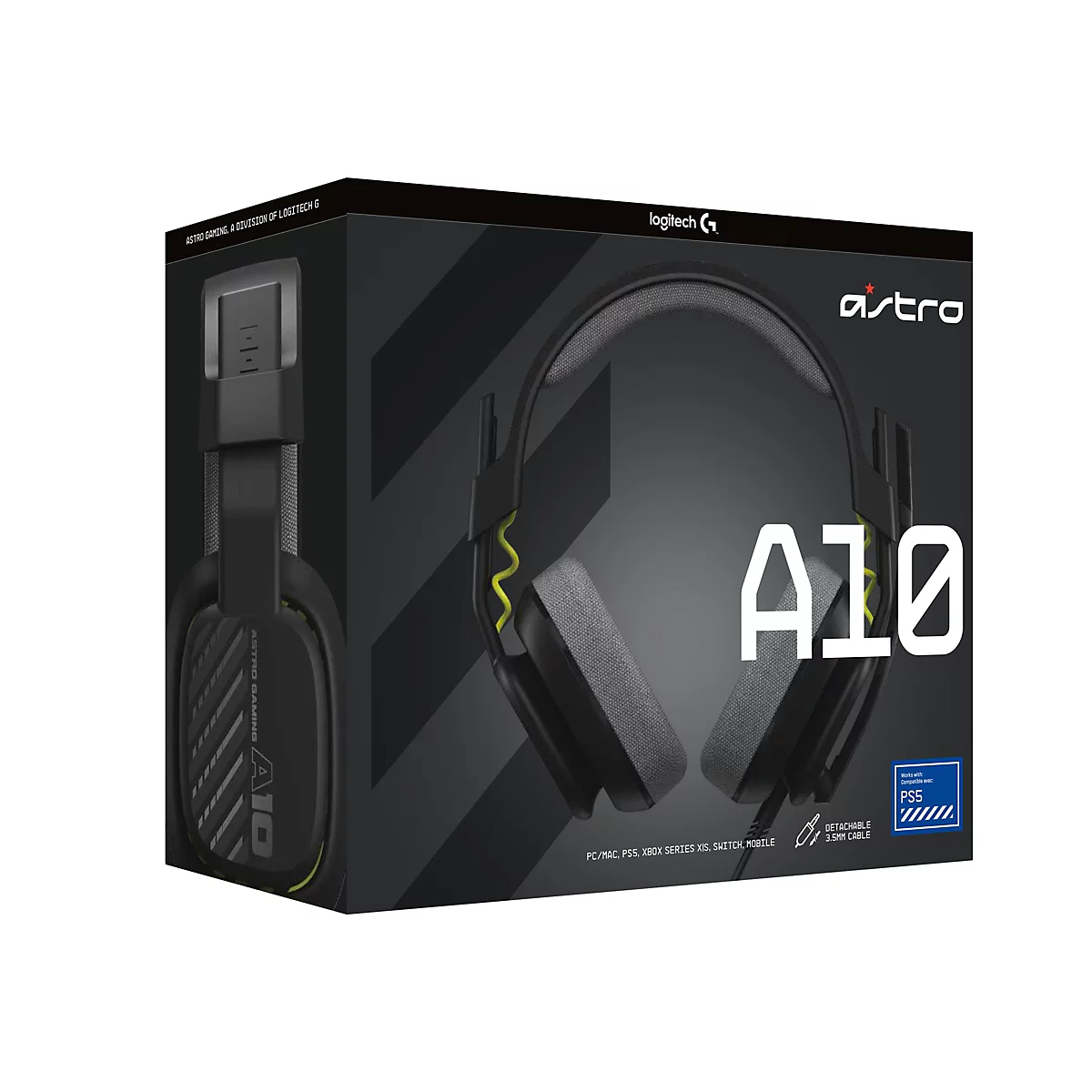 ASTRO Gaming A10 Gen 2 - Headset - ohrumschließend - kabelgebunden - 3,5 mm Stecker - Schwarz