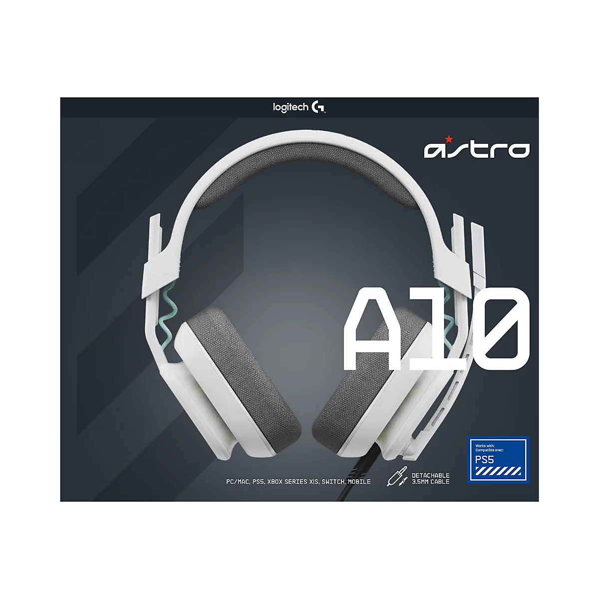 ASTRO Gaming A10 Gen 2 - Headset - ohrumschließend - kabelgebunden - 3,5 mm Stecker - weiß