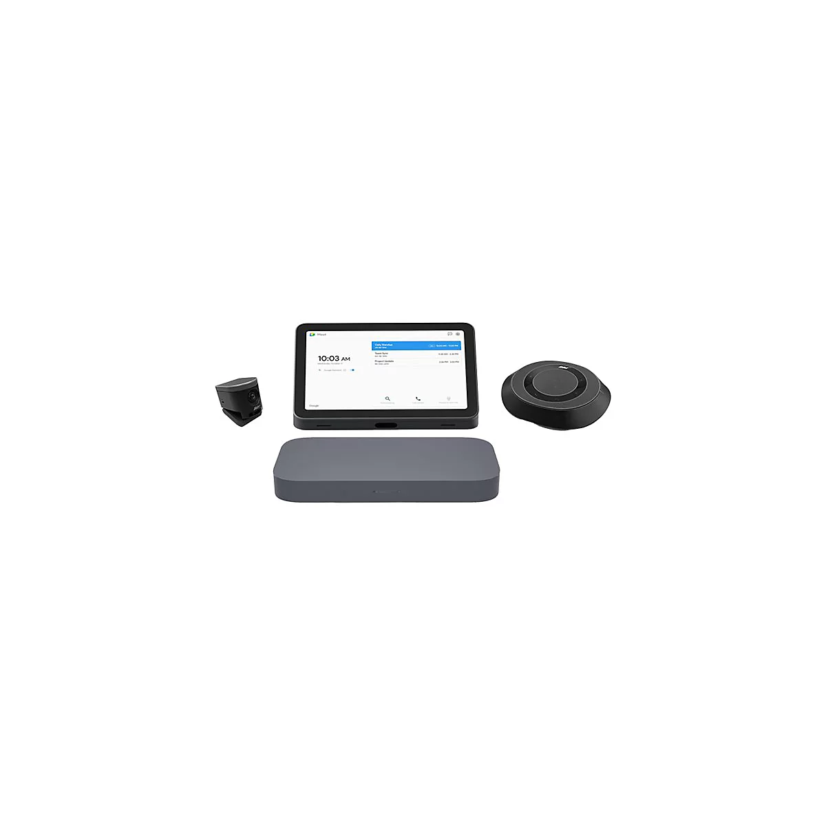 ASUS Google Meet GQE20A - Small/Medium Room Kit - Kit für Videokonferenzen (ePTZ UHD-Kamera, Freisprechgerät, Touchscreen-Konsole) - Iron Gray - mit Meeting Computer System