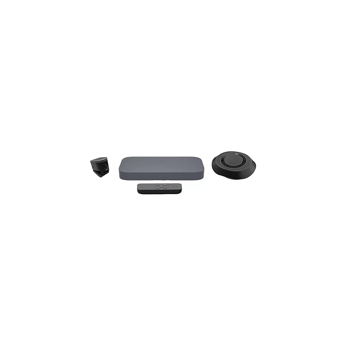 ASUS Google Meet GQE20A - Starter Kit - Kit für Videokonferenzen (ePTZ UHD-Kamera, Freisprechgerät, Fernbedienung) - Iron Gray - mit Meeting Computer System