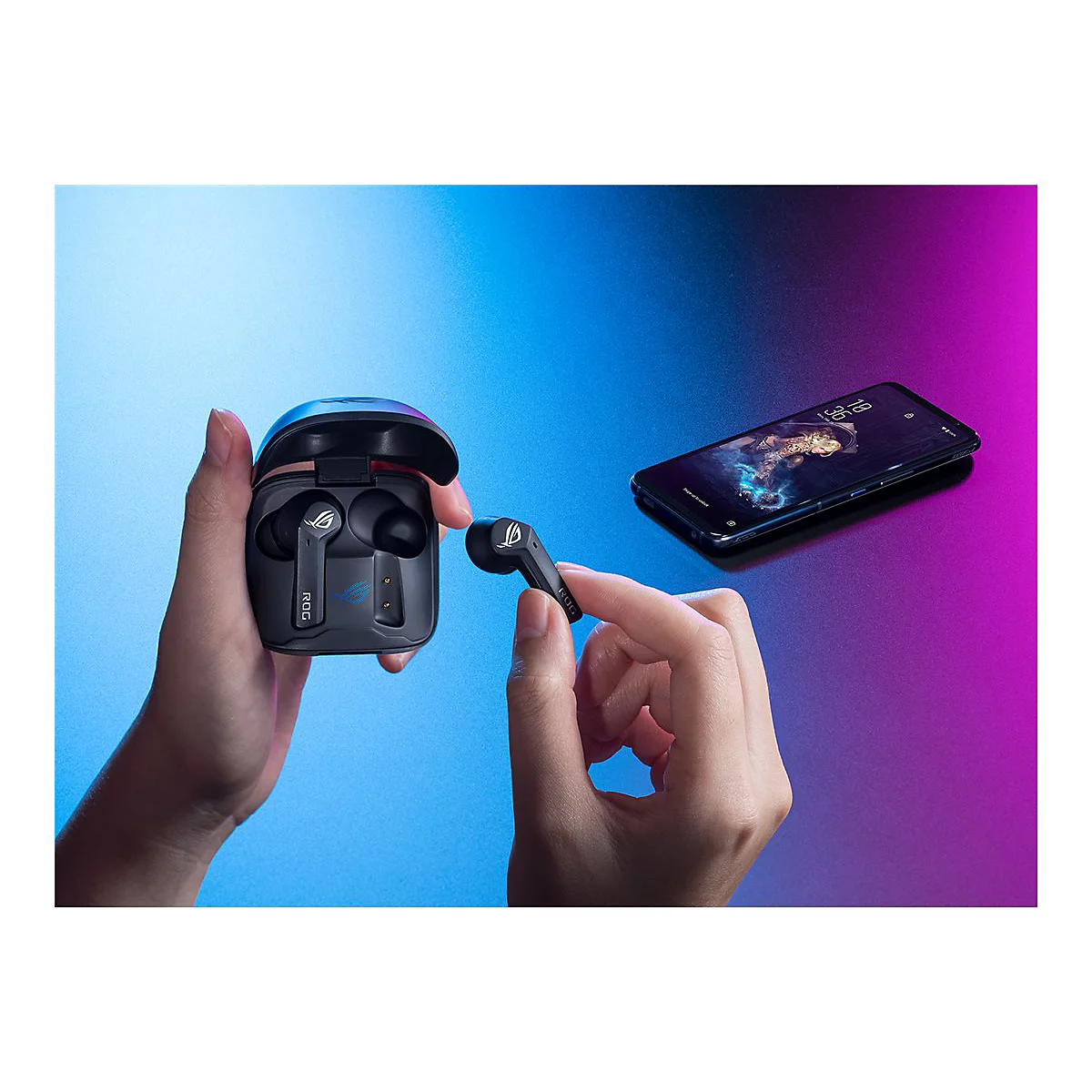 ASUS ROG Cetra True Wireless - True Wireless-Kopfhörer mit Mikrofon - im Ohr - Bluetooth - aktive Rauschunterdrückung - Schwarz