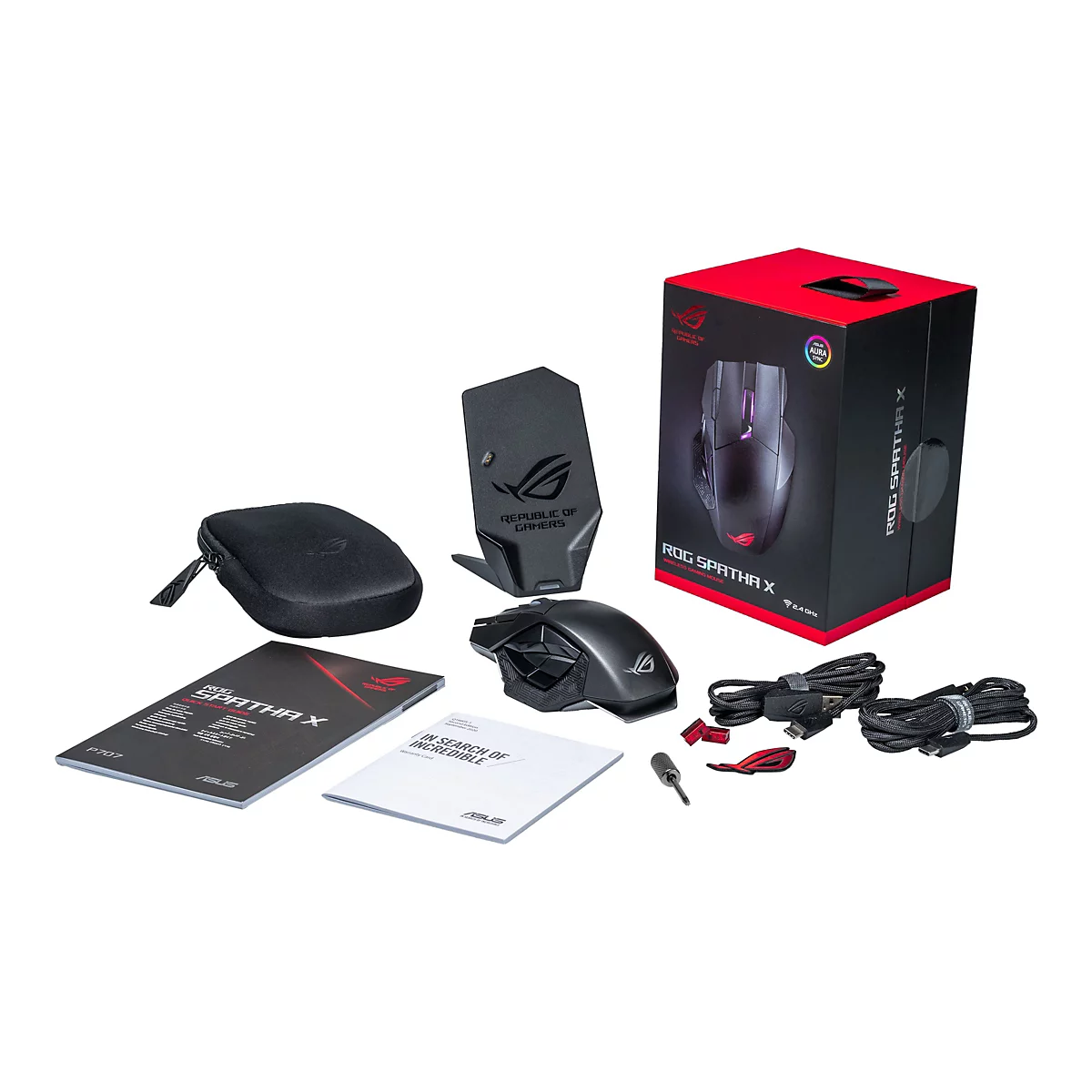 ASUS ROG Spatha X - Maus - USB, 2.4 GHz - Schwarz