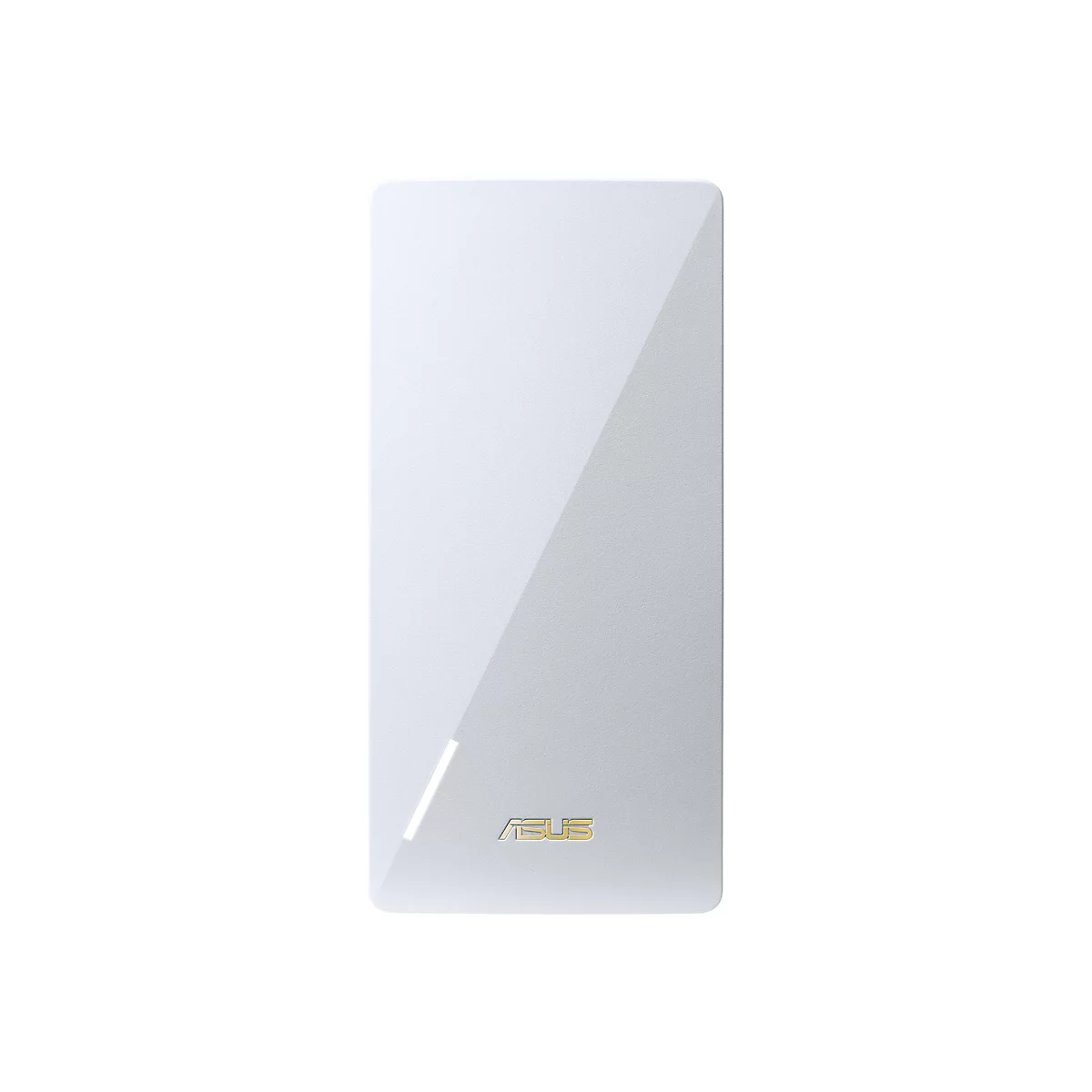 Rechteckiger, weißer Router, ASUS-Logo unten rechts.
