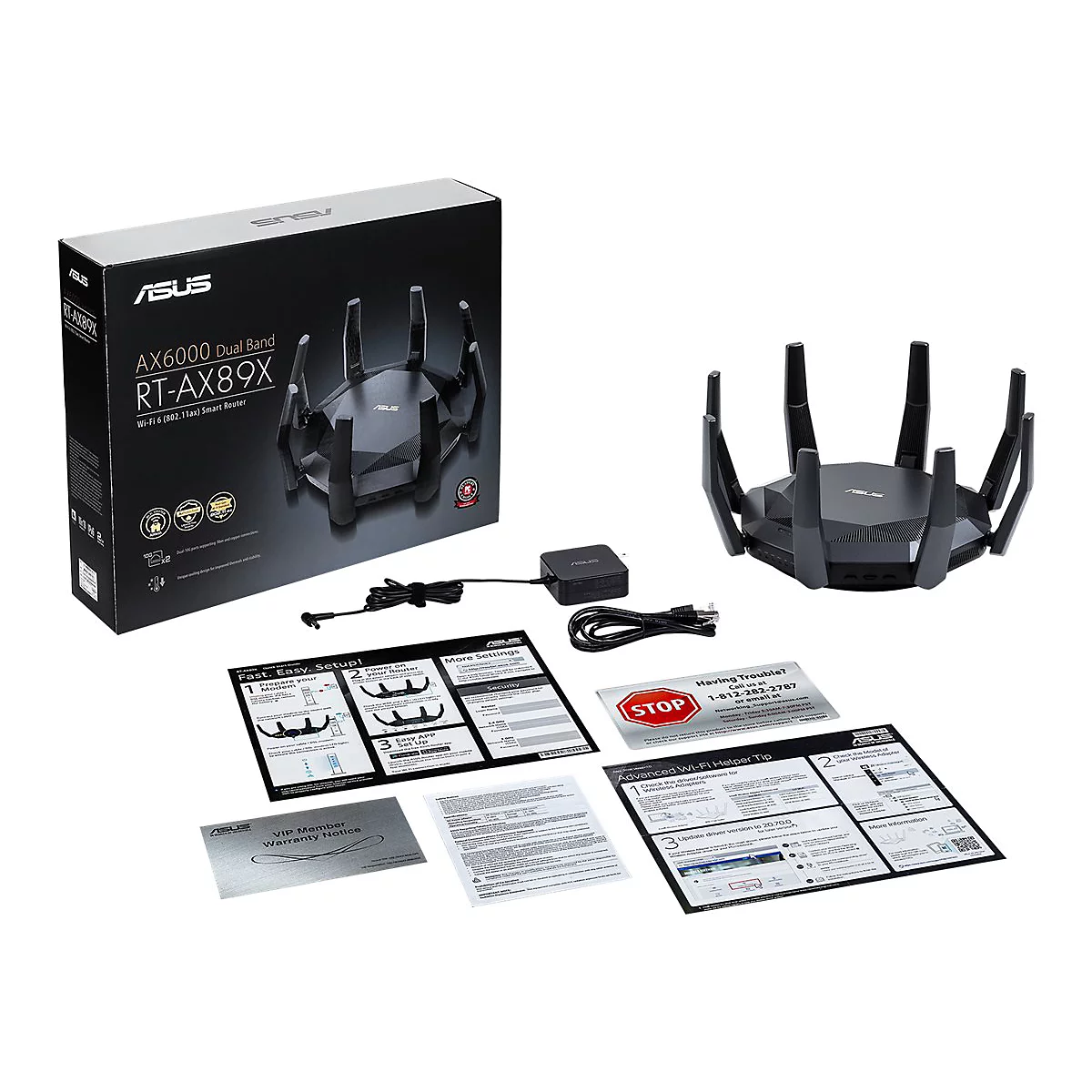 ASUS RT-AX89X - Wireless Router 8-Port-Switch - 10GbE - WAN-Ports: 2 - Wi-Fi 6 - Dual-Band
