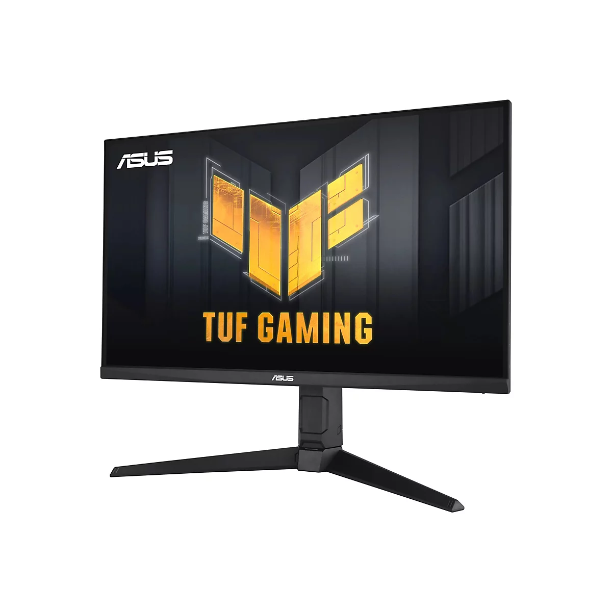Ein schwarzer ASUS-Gaming-Monitor mit dem Schriftzug "TUF GAMING" und dem ASUS-Logo.