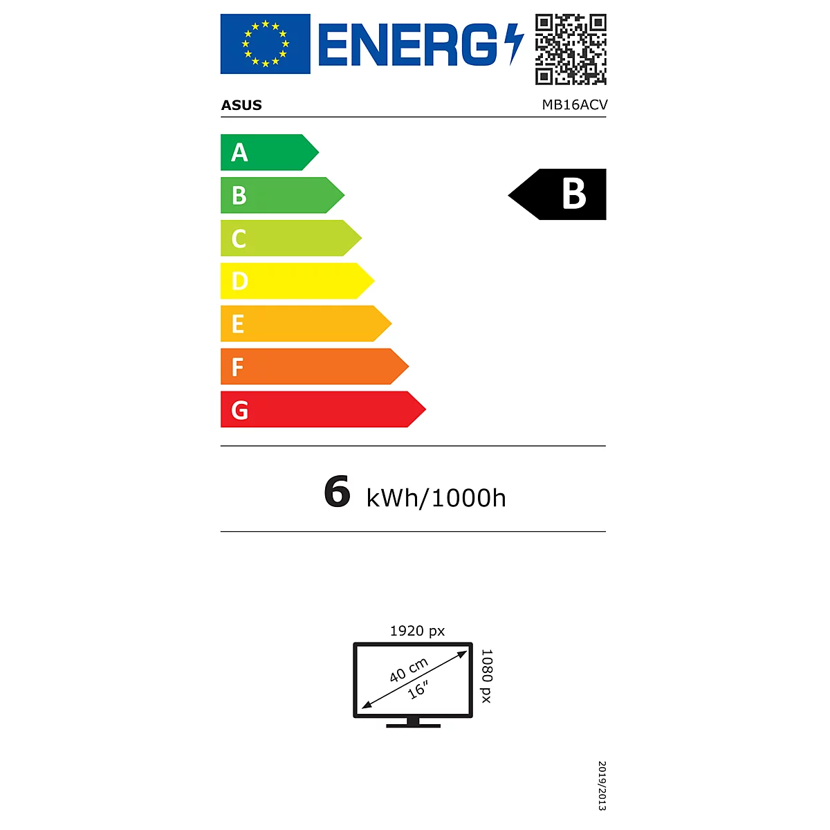 Energielabel mit Energieeffizienzklasse