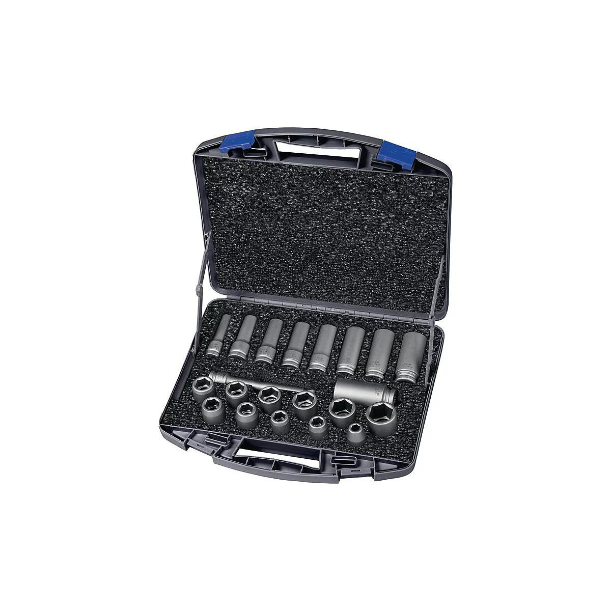 ASW 720 KLS 21 OL dopsleutelset, 21-delig, 1/2 inch, kort &amp; lang, zeskant, speciaal staal