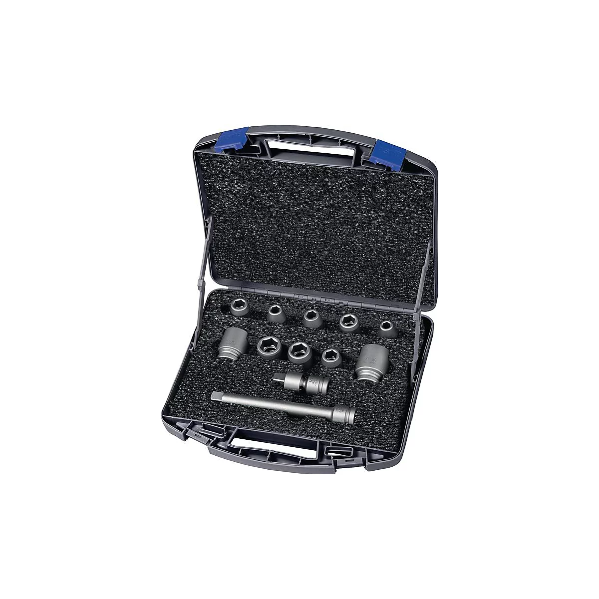 ASW Dopsleutelset 720 SG 12 OL, 12-delig, 1/2 inch vierkantaandrijving, zeskant, speciaal staal, staalgrijs