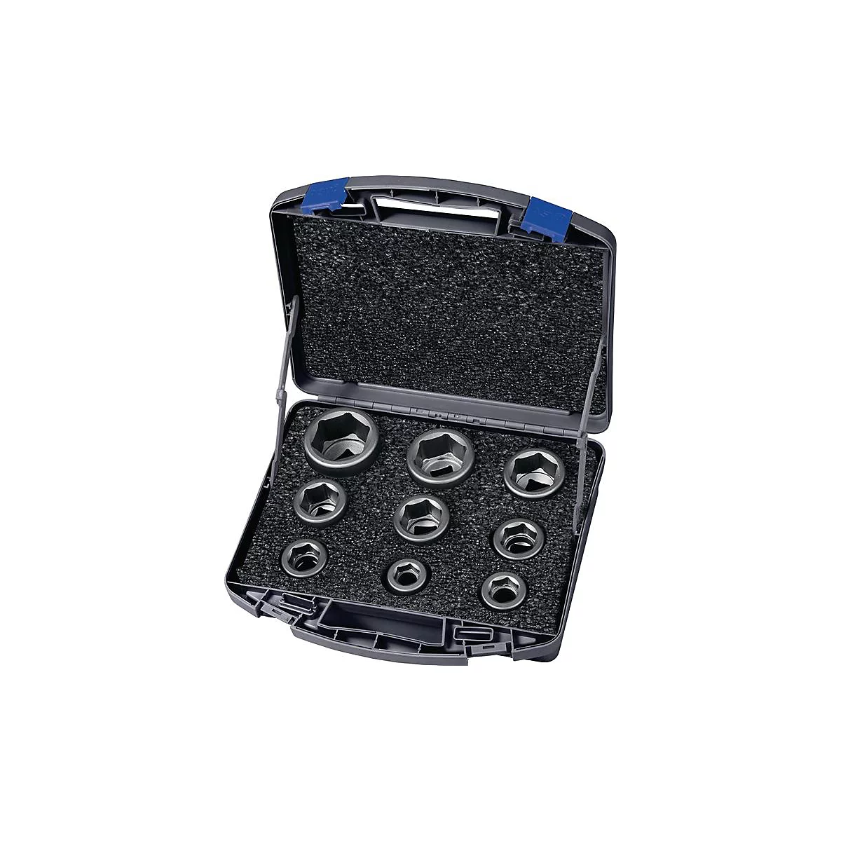 ASW power doppenset 740 KS 9 OL, 11-delig, 3/4 inch, zeskant, SW 19-46 mm, speciaal staal, staalgrijs