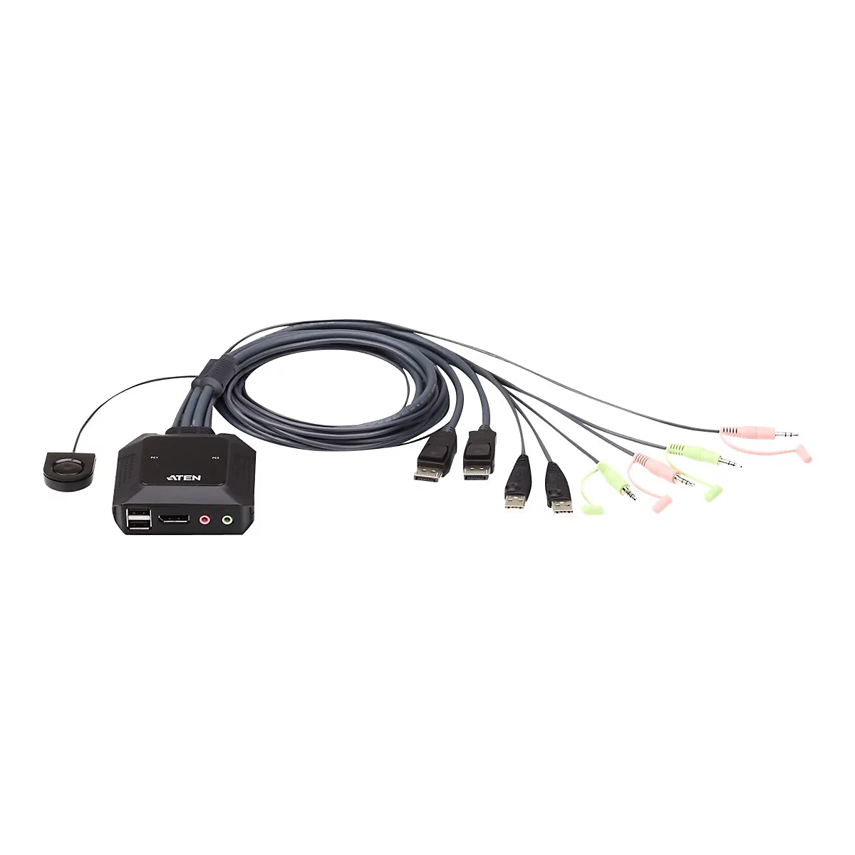 ATEN CS22DP - KVM-/Audio-/USB-Switch - 2 x KVM/Audio/USB - 1 lokaler Benutzer - Desktop
