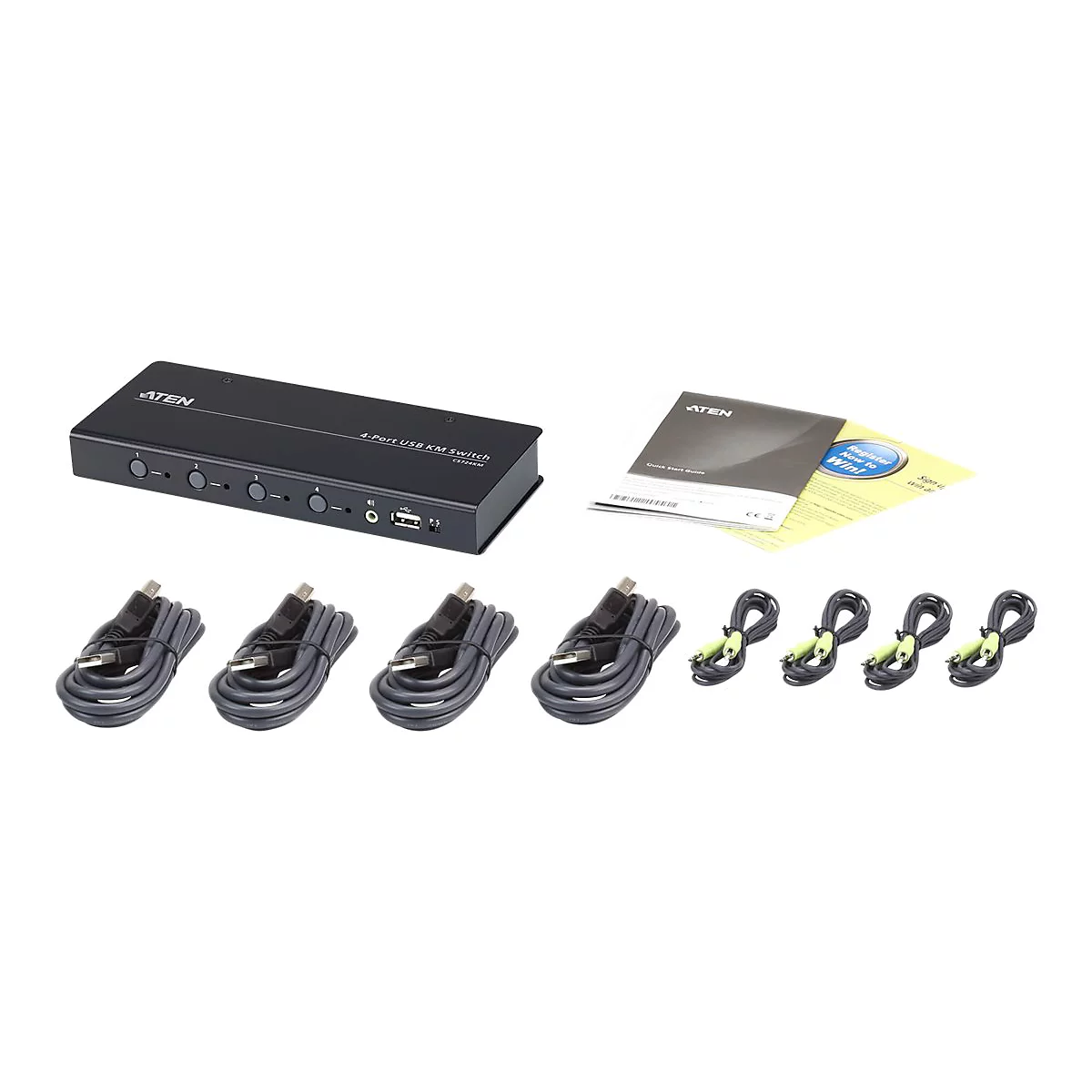 ATEN CS724KM USB Boundless KM Switch - Schalter Tastatur/Maus/USB/Audio - 4 x Tastatur/Maus/USB/Audio - 1 lokaler Benutzer - Desktop