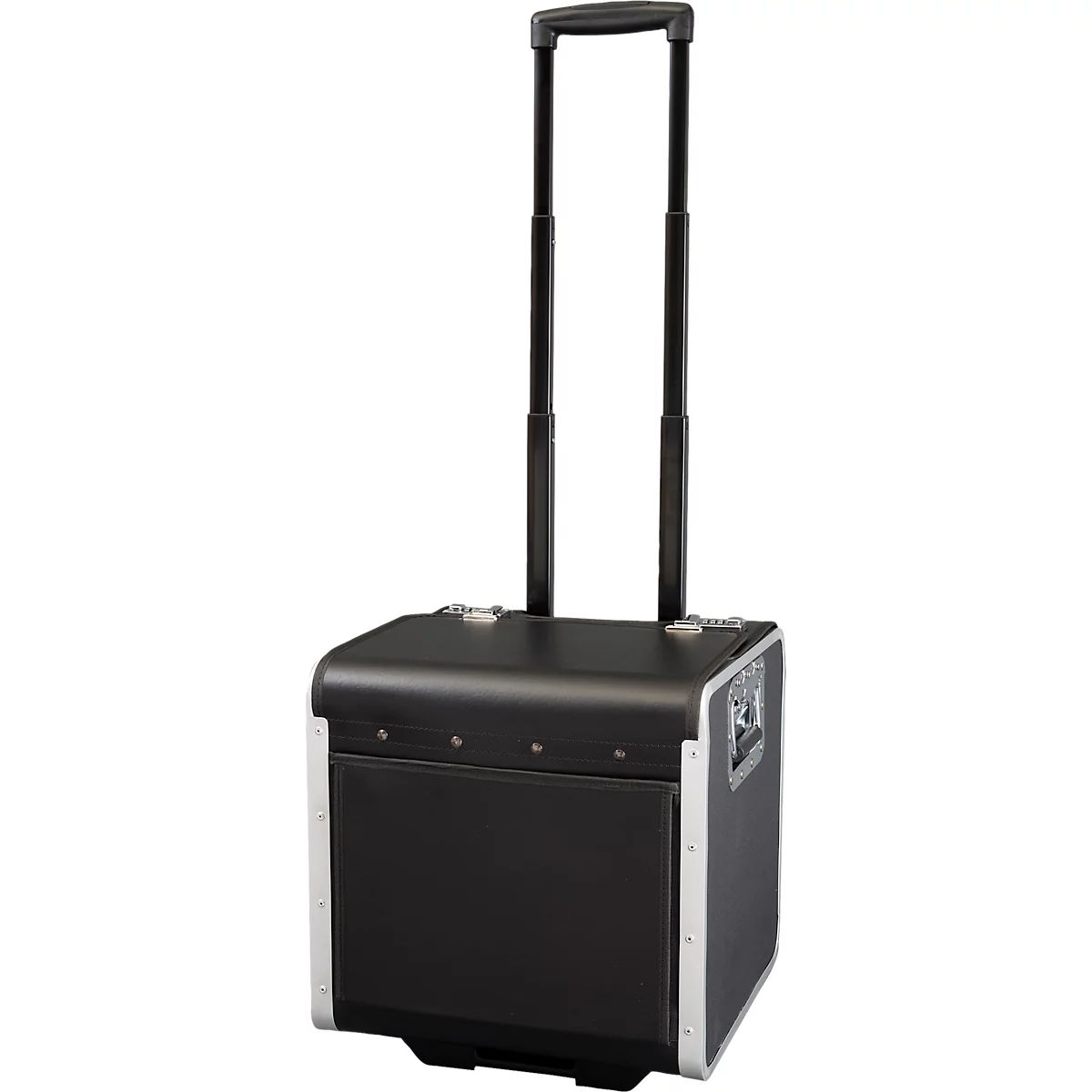 Attaché-case Perugia JSA, avec poignée et roulettes, avec 1 compartiment, similicuir, noir