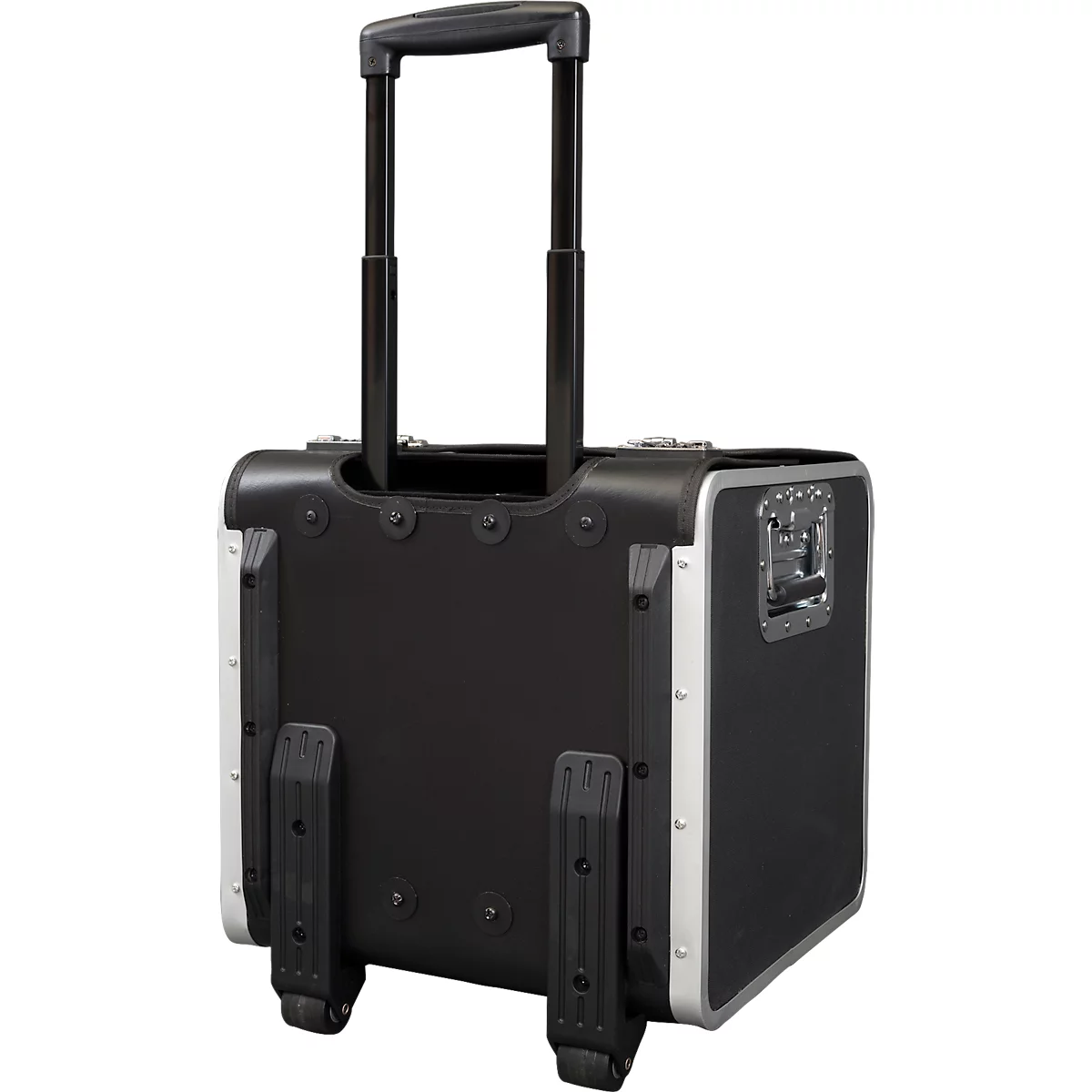 Attaché-case Perugia JSA, avec poignée et roulettes, avec 1 compartiment, similicuir, noir