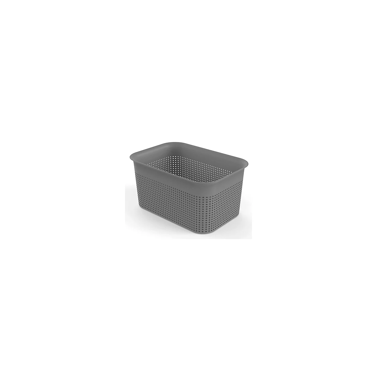 Aufbewahrungsbox Rotho BRISEN, Volumen 4,5 l, Lochstruktur, stapelbar, ohne Deckel, L 262 x B 180 x H 130 mm, Recycling-PP, anthrazit