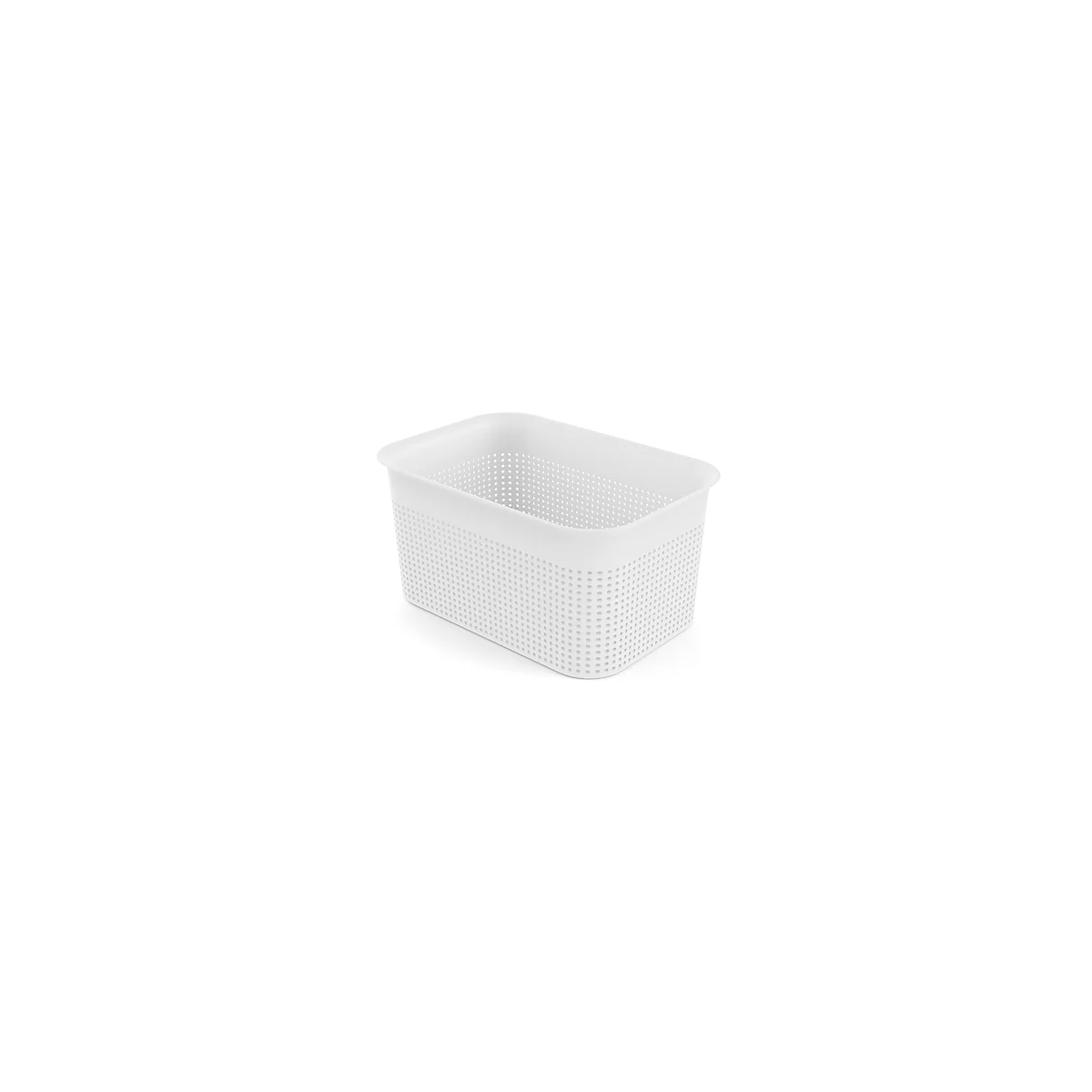 Aufbewahrungsbox Rotho BRISEN, Volumen 4,5 l, Lochstruktur, stapelbar, ohne Deckel, L 262 x B 180 x H 130 mm, Recycling-PP, weiss