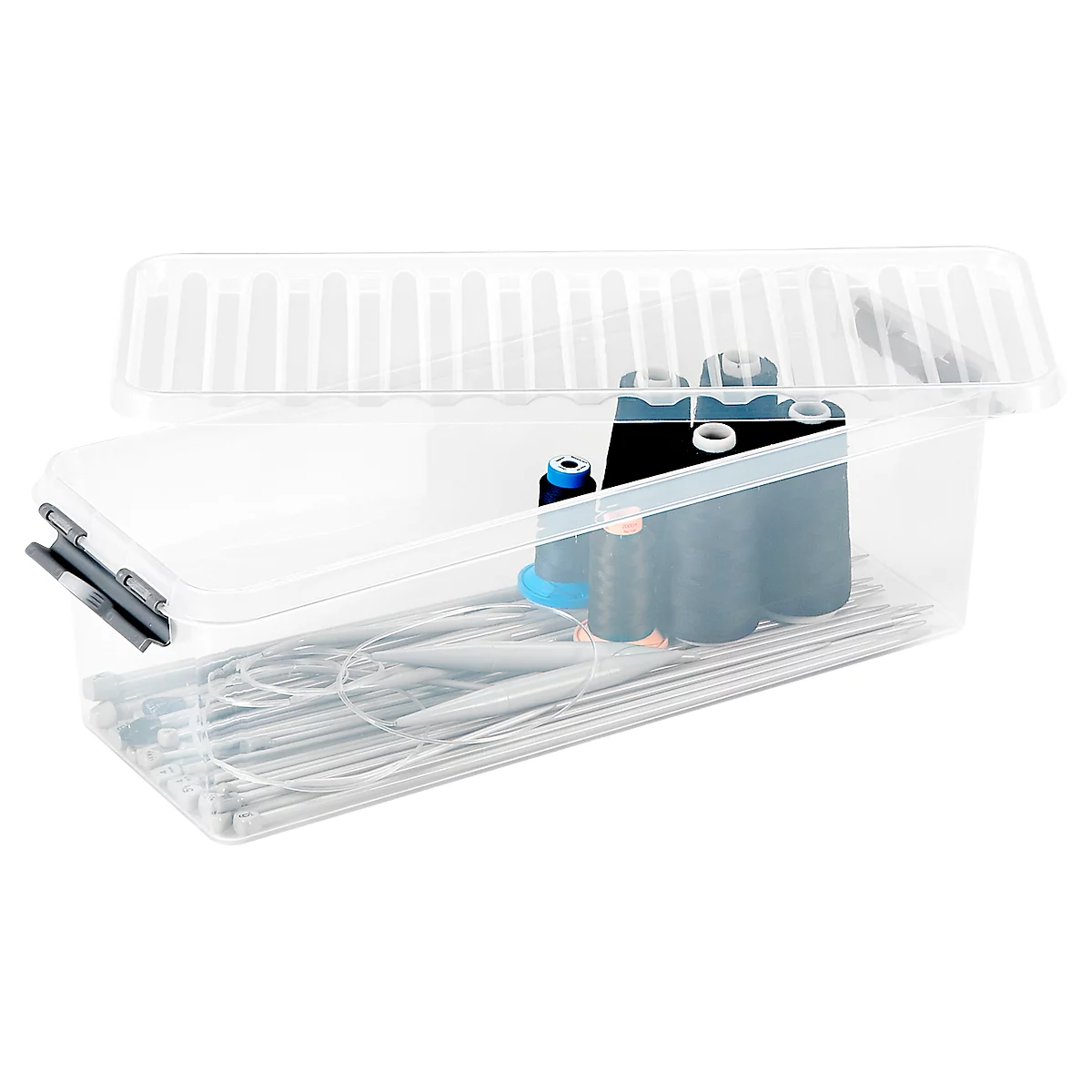 Aufbewahrungsbox Sunware Q-LINE, Verschlussclips, transparent, stapelbar, 9,5 l, L 485 x B 190 x H 147 mm