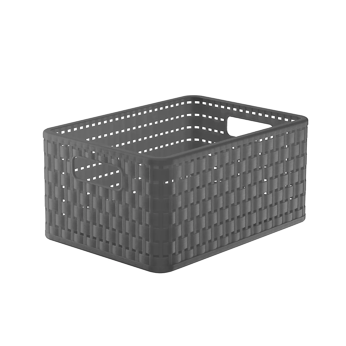 Aufbewahrungskorb Rotho COUNTRY, Volumen 11 l, Format A5+, stapelbar, ohne Deckel, L 328 x B 238 x H 160 mm, PP, anthrazit