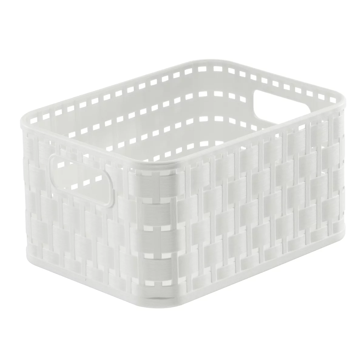 Aufbewahrungskorb Rotho COUNTRY, Volumen 2 l, Format A6, stapelbar, ohne Deckel, L 183 x B 137 x H 98 mm, PP, weiss