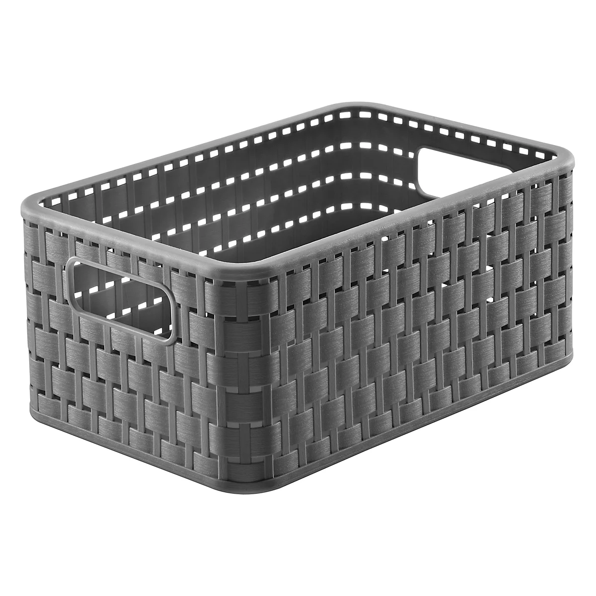 Aufbewahrungskorb Rotho COUNTRY, Volumen 6 l, Format A5, stapelbar, ohne Deckel, L 280 x B 185 x H 126 mm, PP, anthrazit