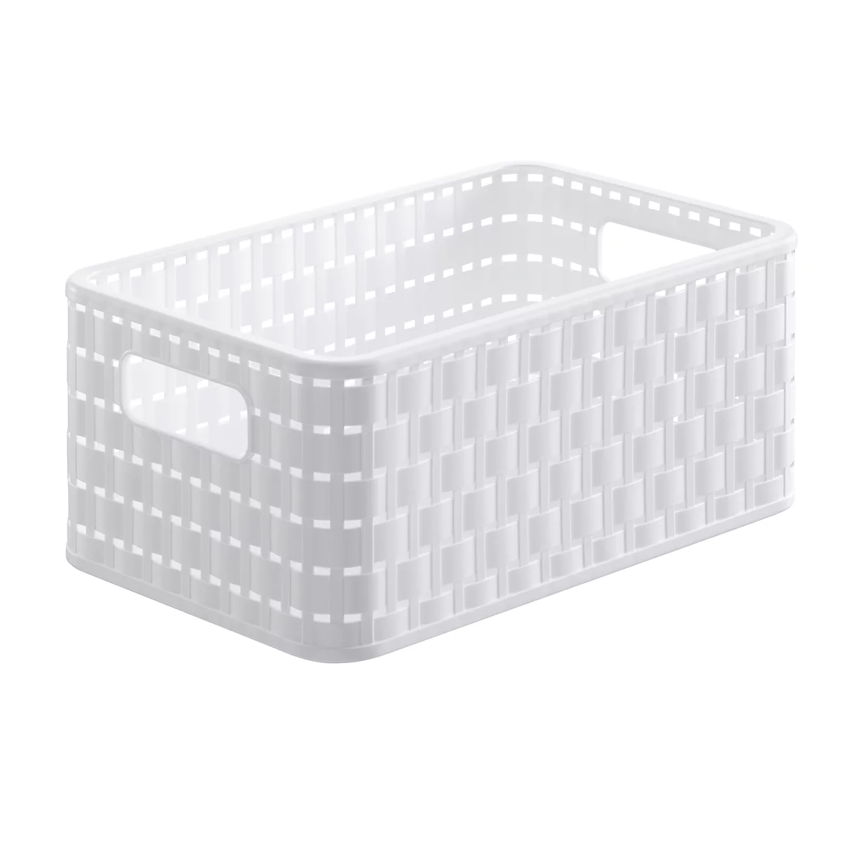 Aufbewahrungskorb Rotho COUNTRY, Volumen 6 l, Format A5, stapelbar, ohne Deckel, L 280 x B 185 x H 126 mm, PP, weiss