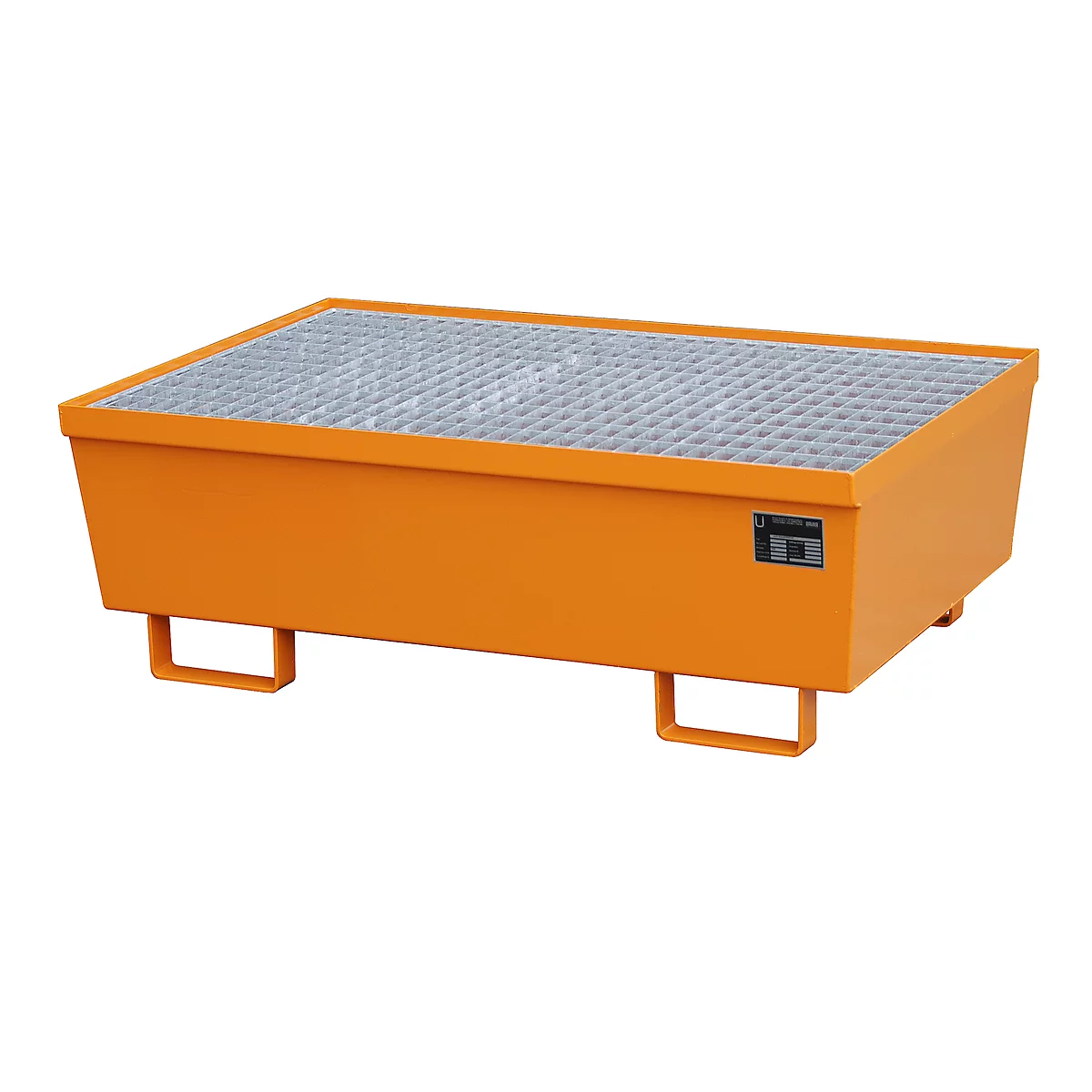 Auffangwanne BAUER AM-2, mit Gitterrost, Stahl, 225 l, B 1200 x T 800 x H 415 mm, versch. Farben