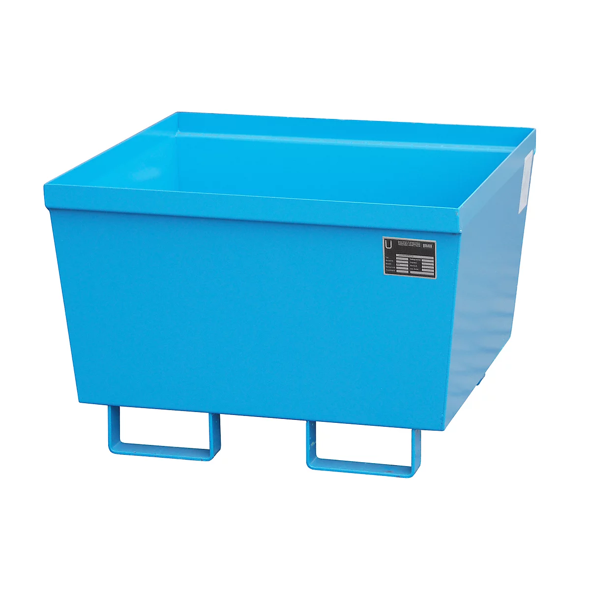 Auffangwanne BAUER AO-1, Stahl, 229 l, B 800 x T 800 x H 545 mm, blau