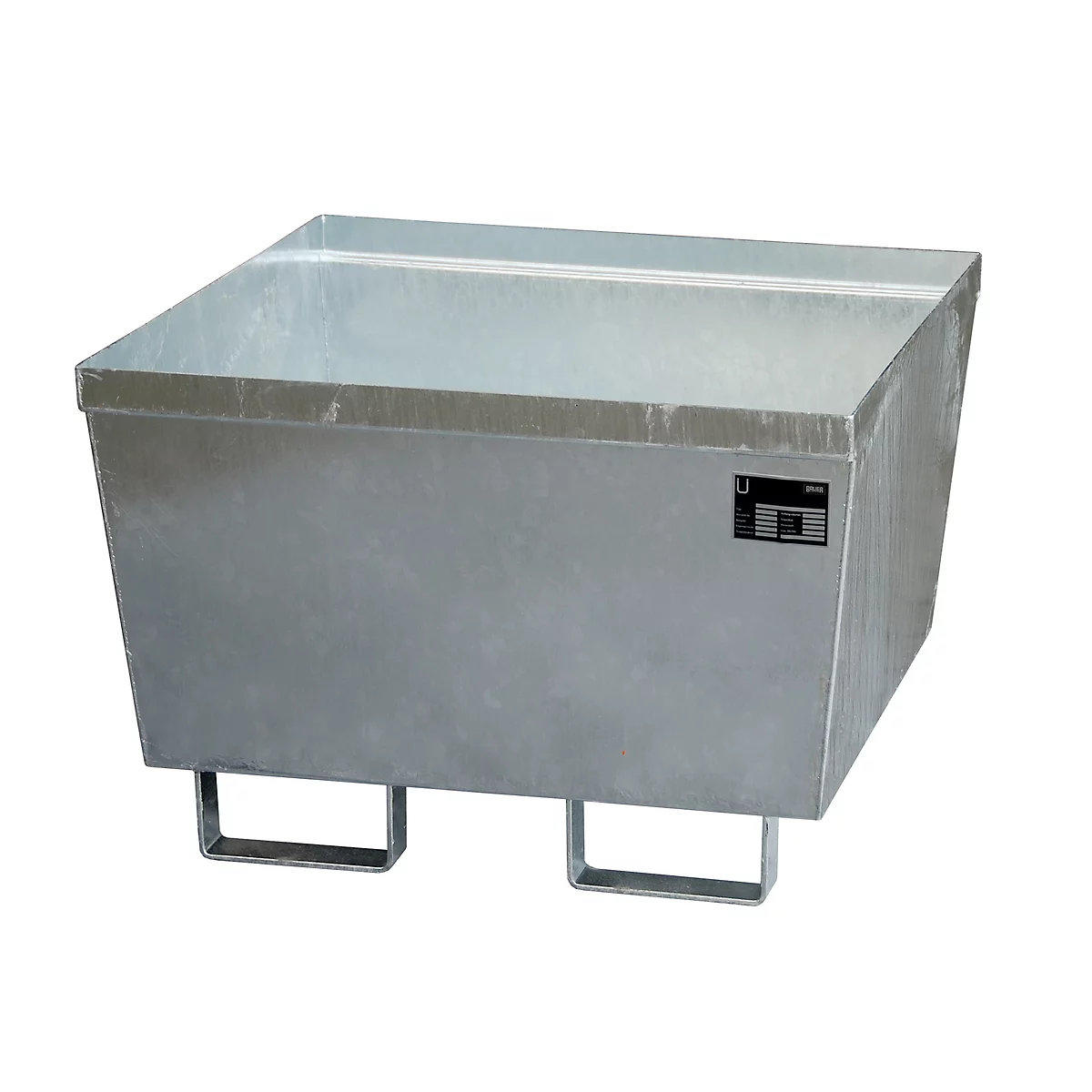 Auffangwanne BAUER AO-1, Stahl, 229 l, B 800 x T 800 x H 545 mm, verzinkt