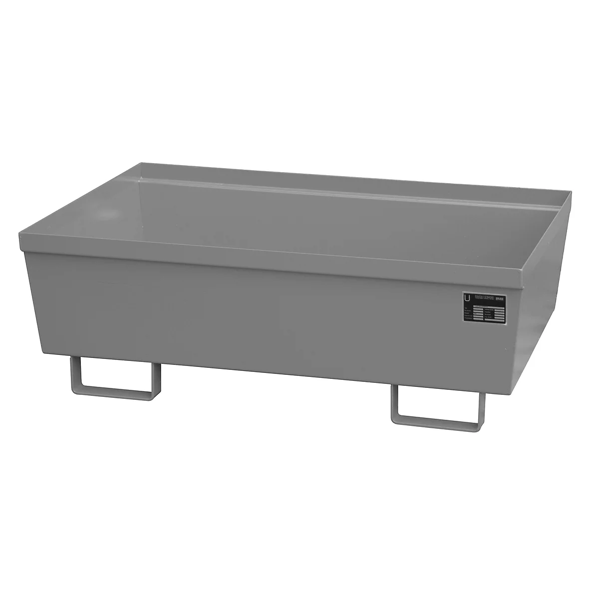 Auffangwanne BAUER AO-2, Stahl, 246 l, B 1200 x T 800 x H 415 mm, grau