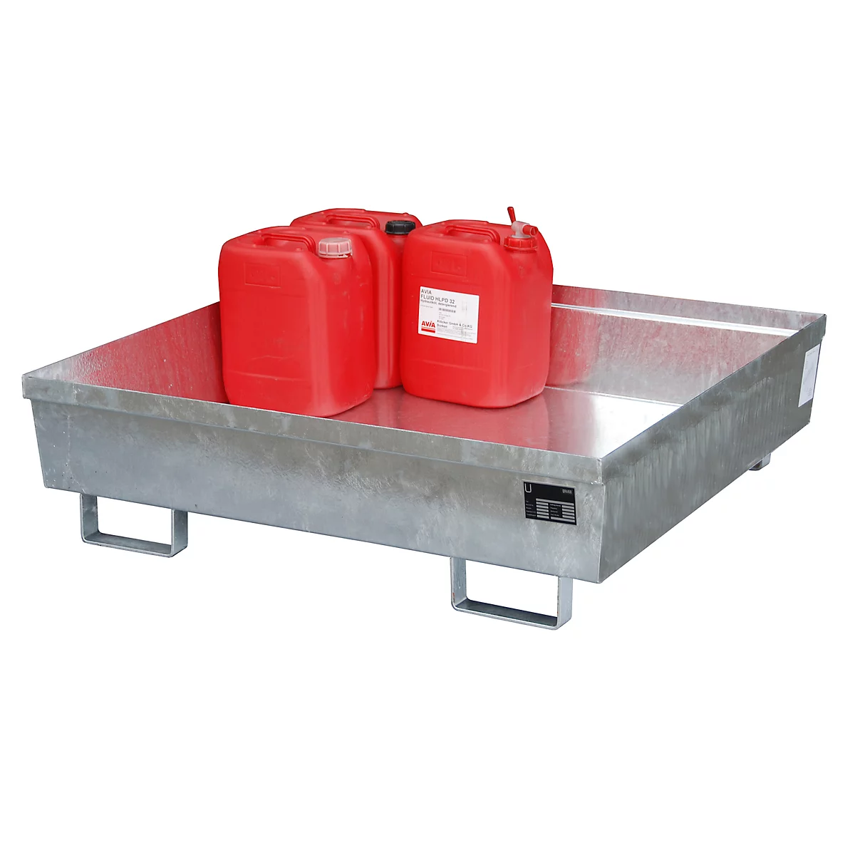 Auffangwanne BAUER AO-4/A, Stahl, 280 l, B 1200 x T 1200 x H 335 mm, verzinkt