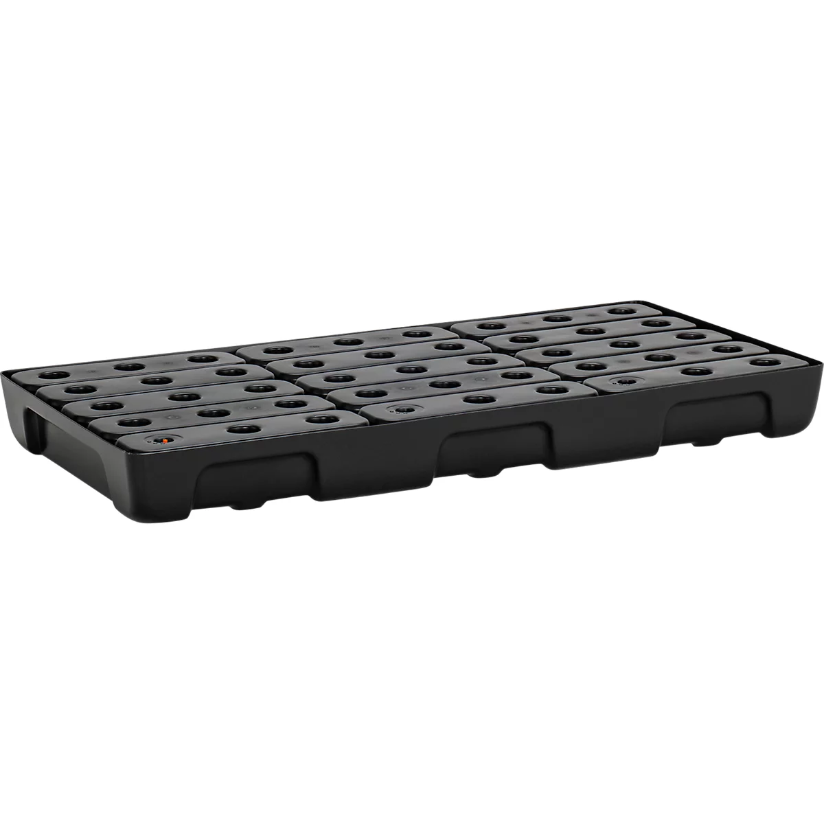 Auffangwanne für Kleingebinde CEMO 10/5, Volumen 27 l, für Regalfachmaß 1000 x 500 mm, mit Gitterrost, mit Zulassung, stapelbar, Polyethylen, schwarz