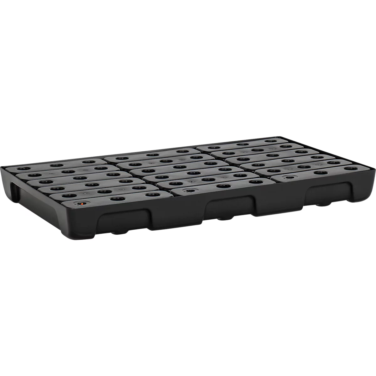 Auffangwanne für Kleingebinde CEMO 10/6, Volumen 33 l, für Regalfachmaß 1000 x 600 mm, mit Gitterrost, mit Zulassung, stapelbar, Polyethylen, schwarz