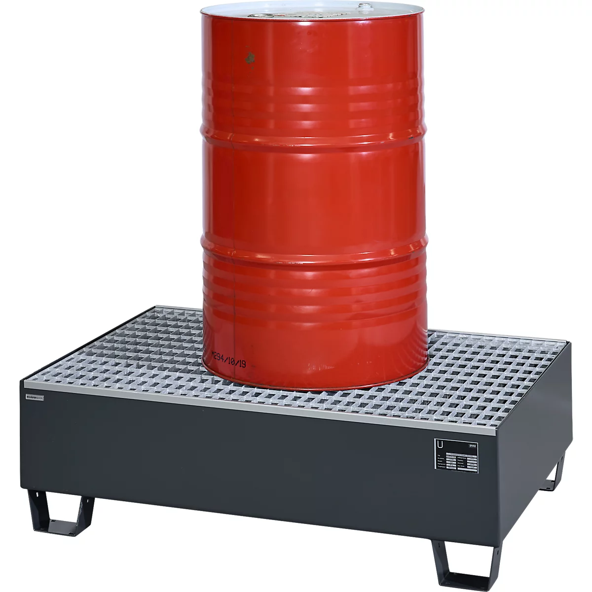 Auffangwanne Schäfer Shop Pure 2/200, mit verzinktem Gitterrost, L 1200 x B 800 x H 365 mm, unterfahrbar, Stahl, anthrazit RAL 7016