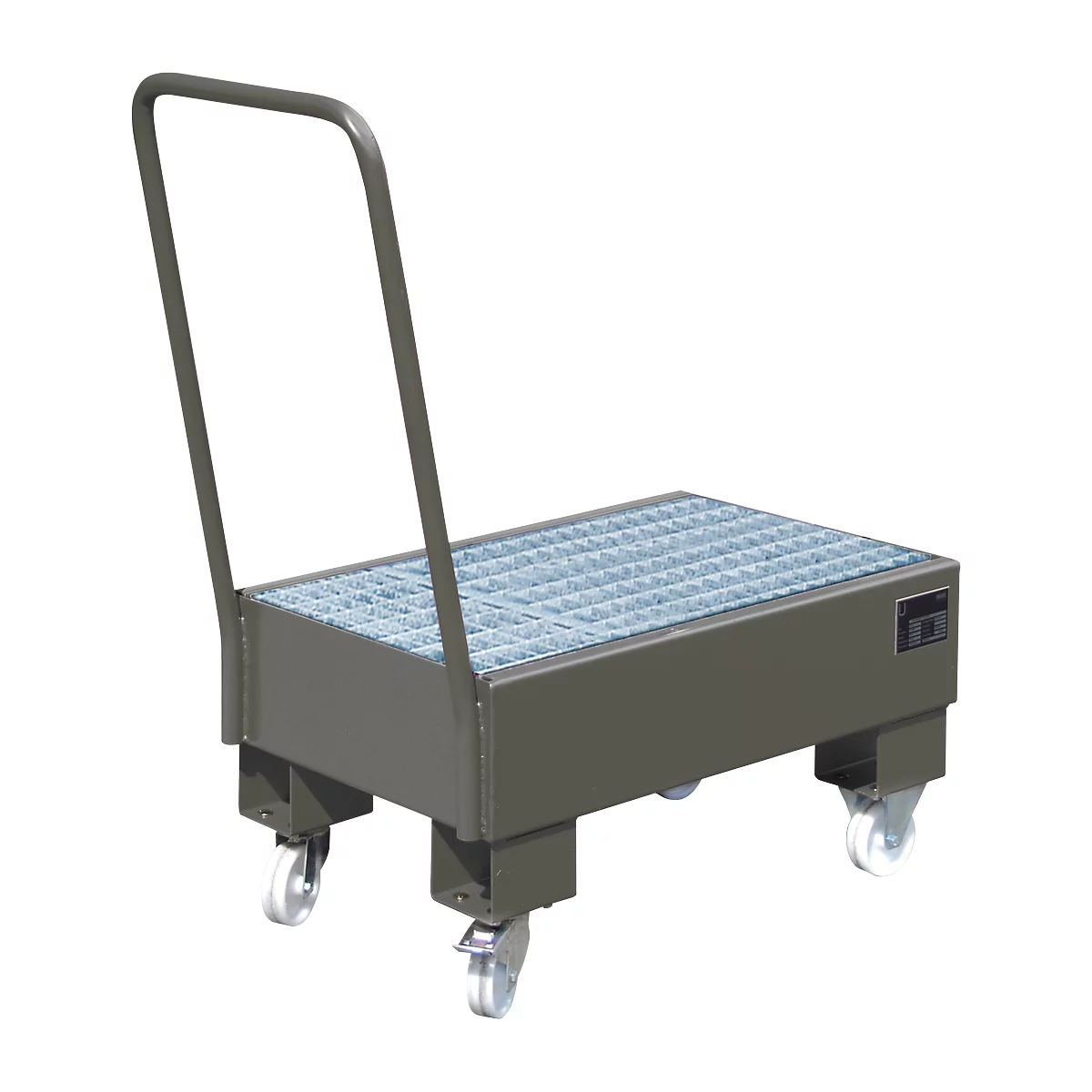 Auffangwanne, Typ AW60-1 SR, fahrbar, grau RAL7005