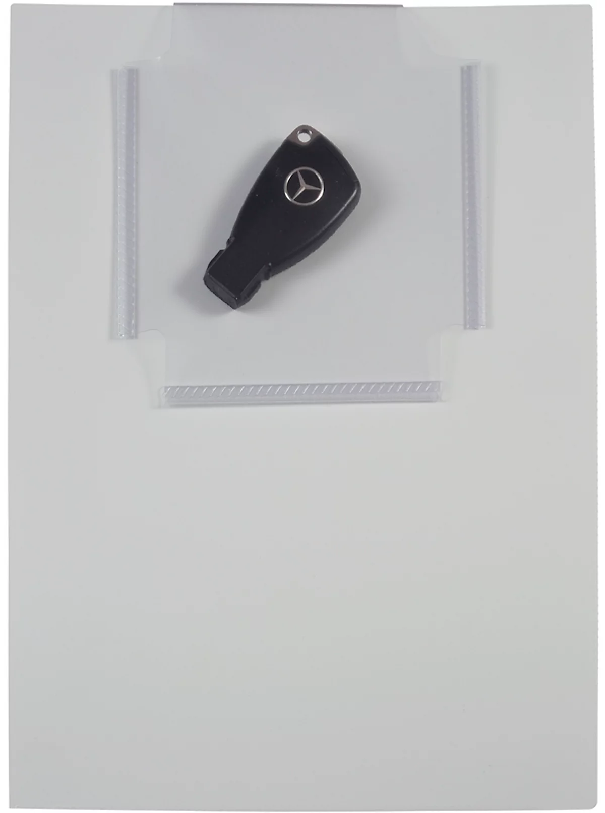 Auftragstasche Eichner "Light" , mit Schlüsselfach, B 230 x T 5 x H 330 mm, 10 Stück, hellgrau/transparent
