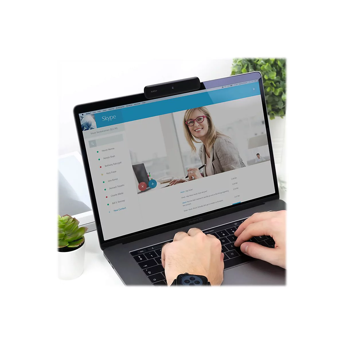 Aukey PC-W1 - Webcam - Farbe - feste Brennweite - USB - MJPEG