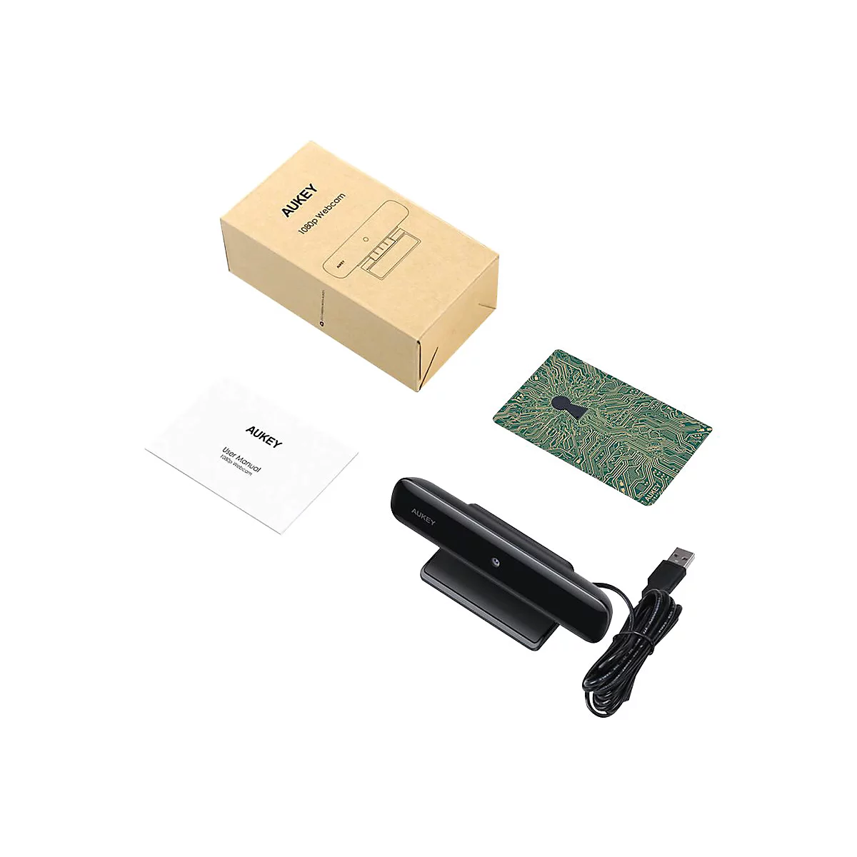 Aukey PC-W1 - Webcam - Farbe - feste Brennweite - USB - MJPEG