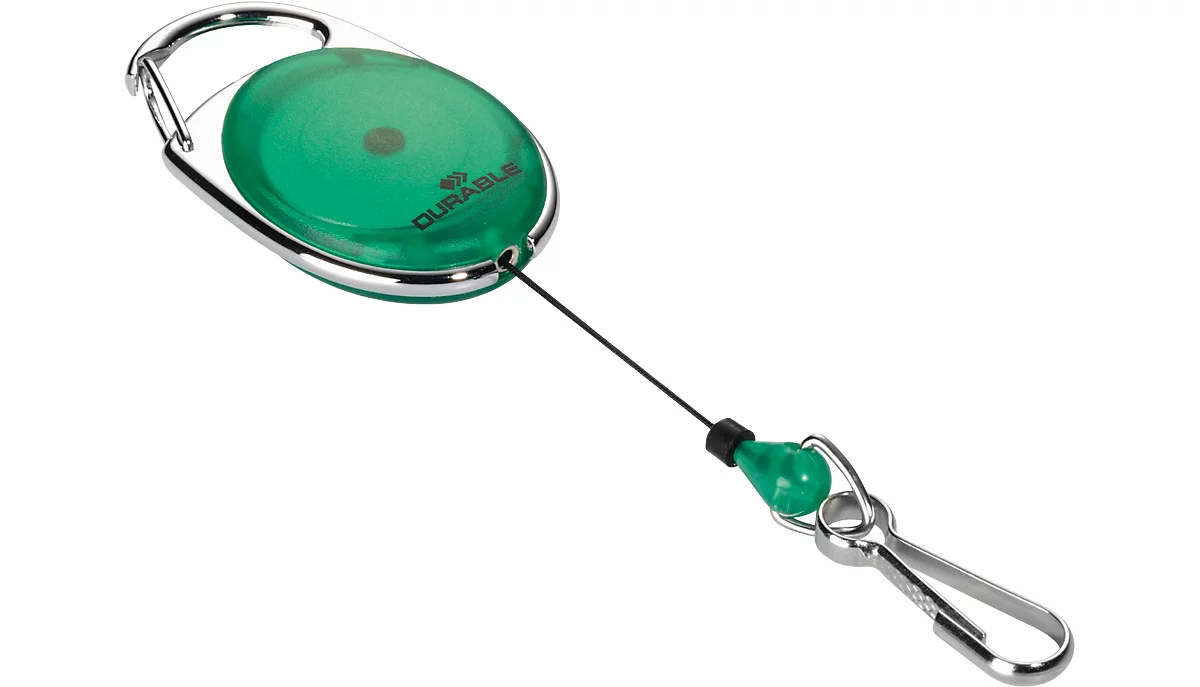 Ausweishalter Jojo Style, mit Metall-Federhaken, 1 Stück, grün
