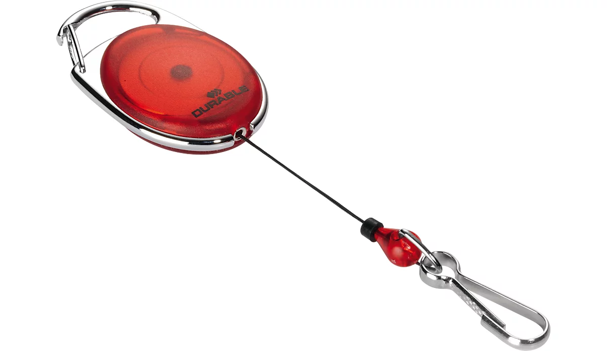 Ausweishalter Jojo Style, mit Metall-Federhaken, 1 Stück, rot