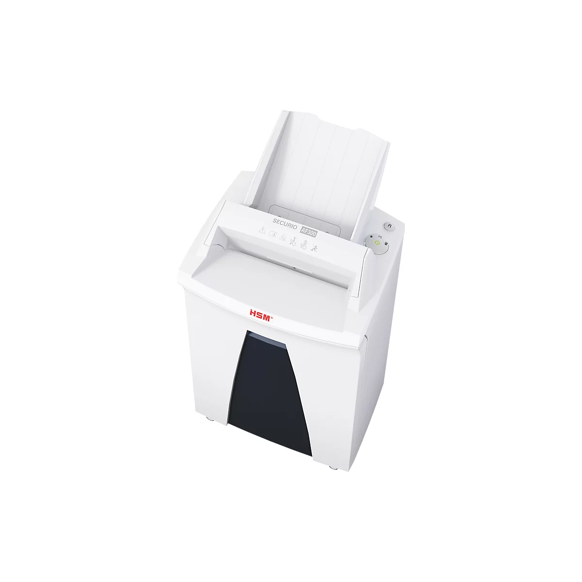 Autofeed Aktenvernichter HSM SECURIO AF300, Sicherheitsstufe 5, Partikelschnitt 1,9 x 15 mm, 10 Blatt, weiss