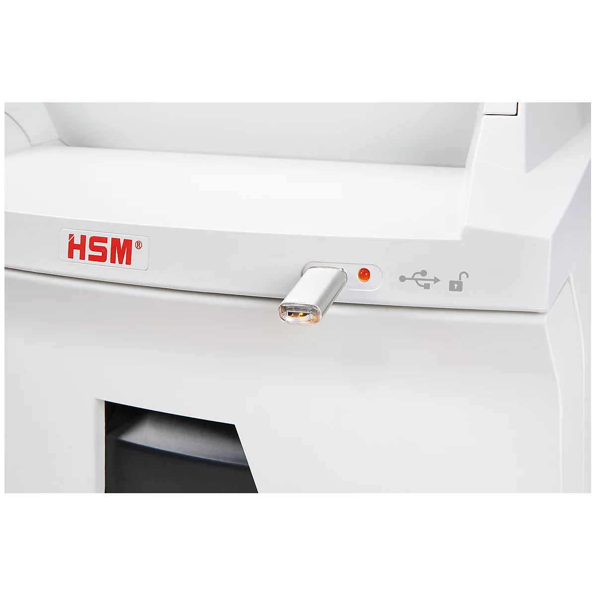 Autofeed Aktenvernichter HSM SECURIO AF350, Sicherheitsstufe 6, Partikelschnitt 0,78 x 11 mm, 6 Blatt, weiß