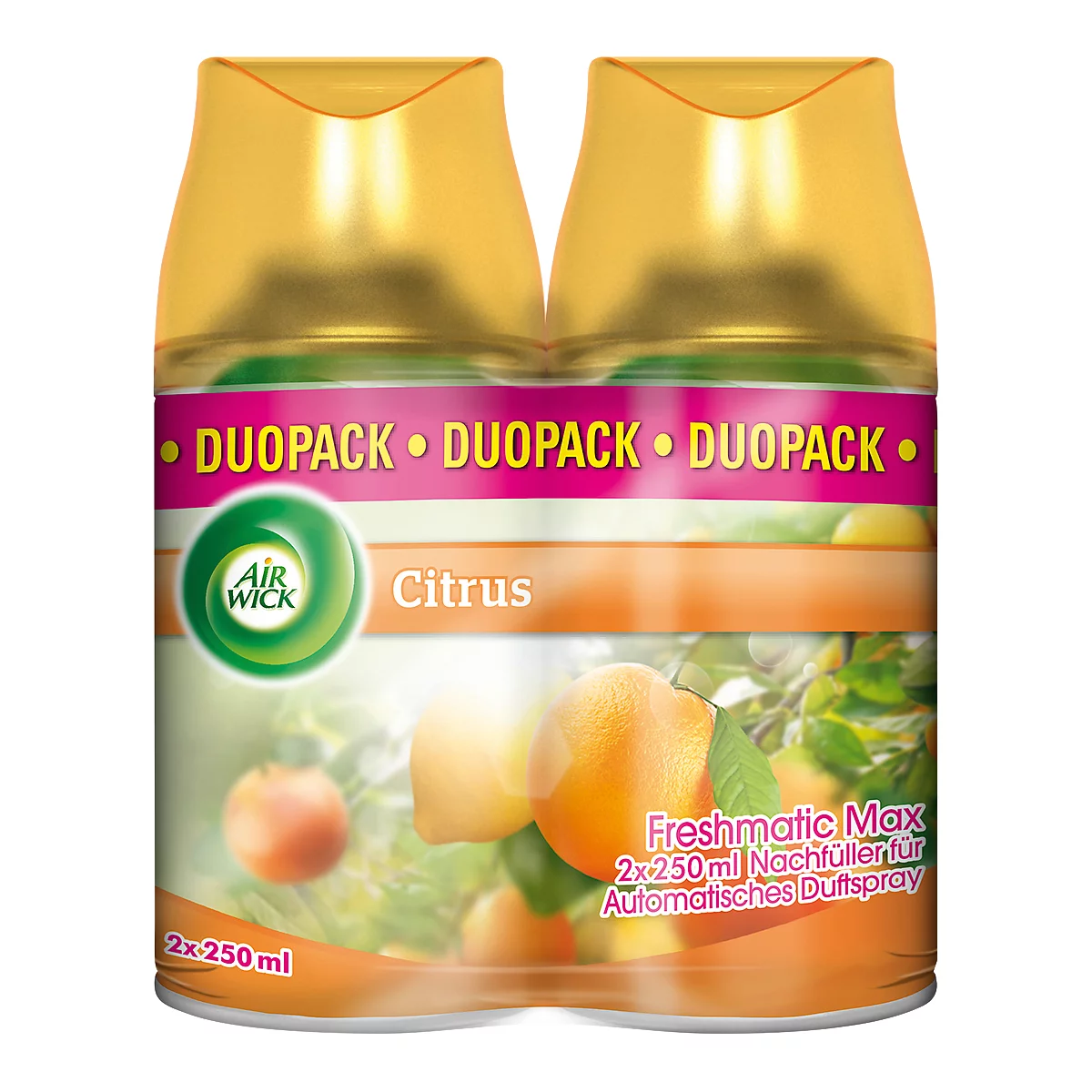 Automatische verspreider Air Wick, citrus, duopack 2 x 250 ml, werkt maximaal 60 dagen