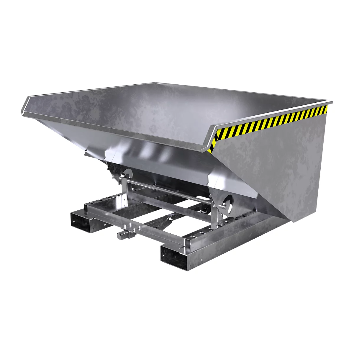 Automatischer Kippbehälter Bauer Typ 4A 900, 3 Entriegelungspunkte, Abrollsystem, Inhalt 0,9 m³, bis 1000 kg, verzinkt