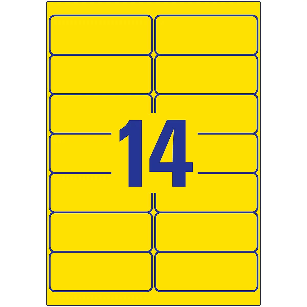 Avery Neon Labels L7263Y-25, voor etikettering, afneembaar, papier, geel, 99,1 x 38,1 mm, 25 x A4 vellen, 350 st.
