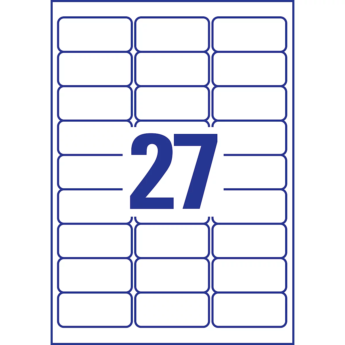 Avery Paper Labels L7874-20, voor etiketten, sterk klevend, wit, 63,5 x 29,6 mm, 20 x A4 vellen, 540 st.